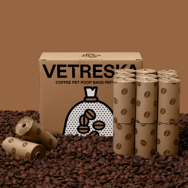 Vetreska Coffee Pet Poop Bags (20 Rolls)