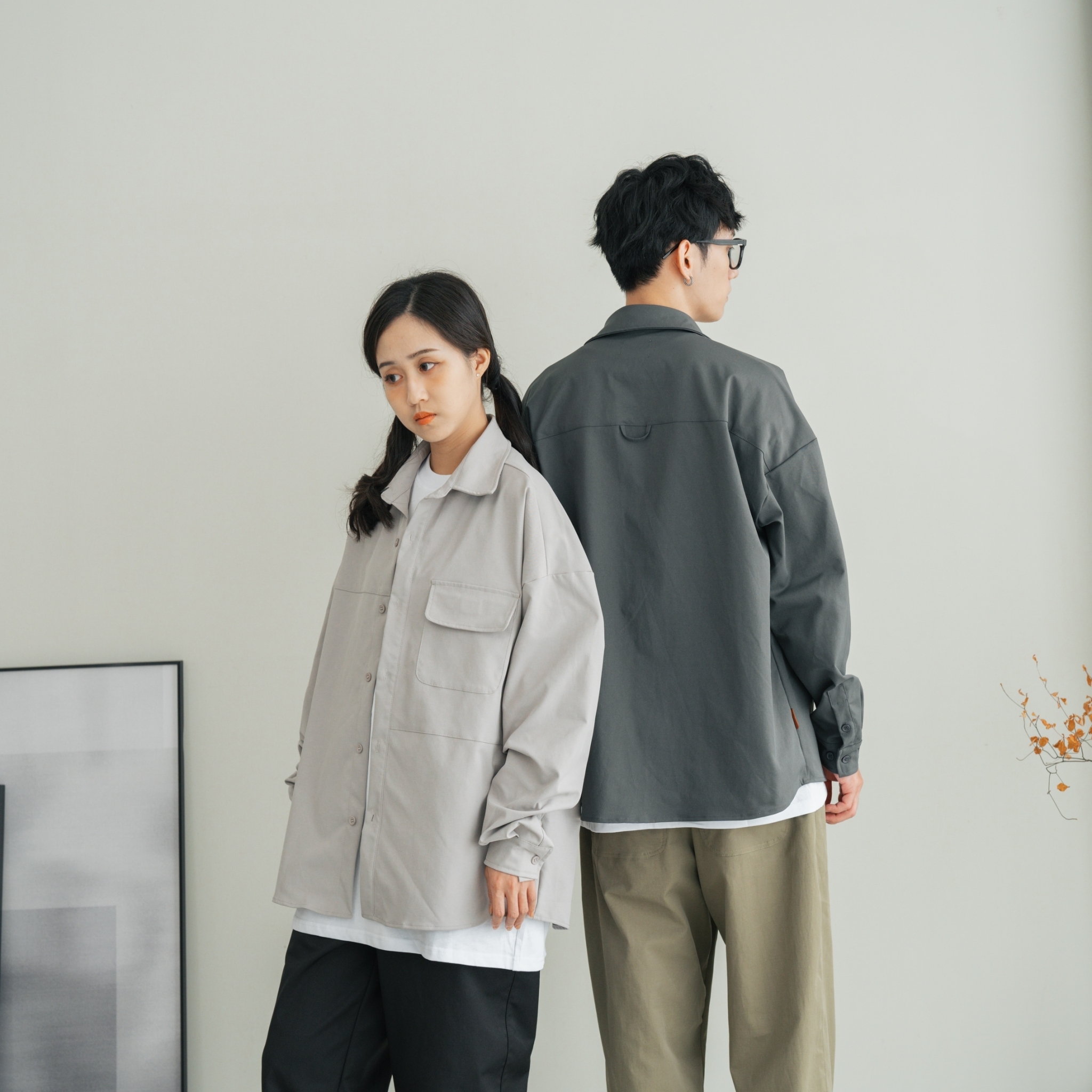 SBG 厚磅微彈口袋長袖襯衫 SB1113