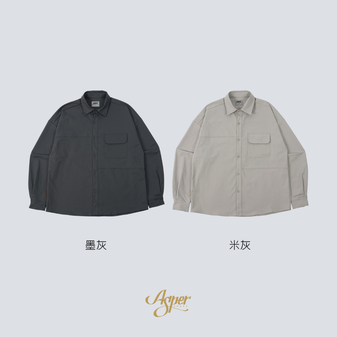 SBG 厚磅微彈口袋長袖襯衫 SB1113