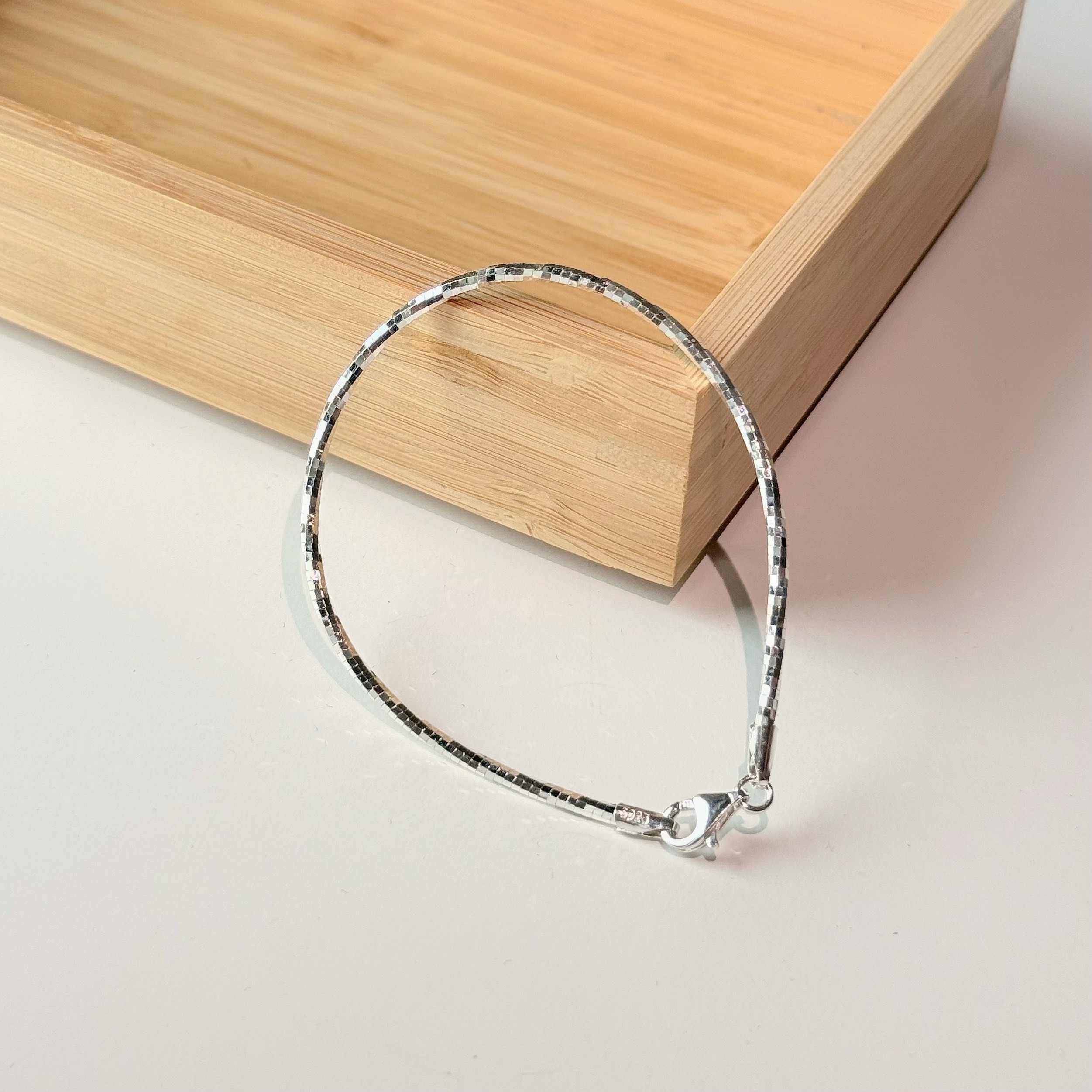 N02雷射雕刻純銀軟線手環