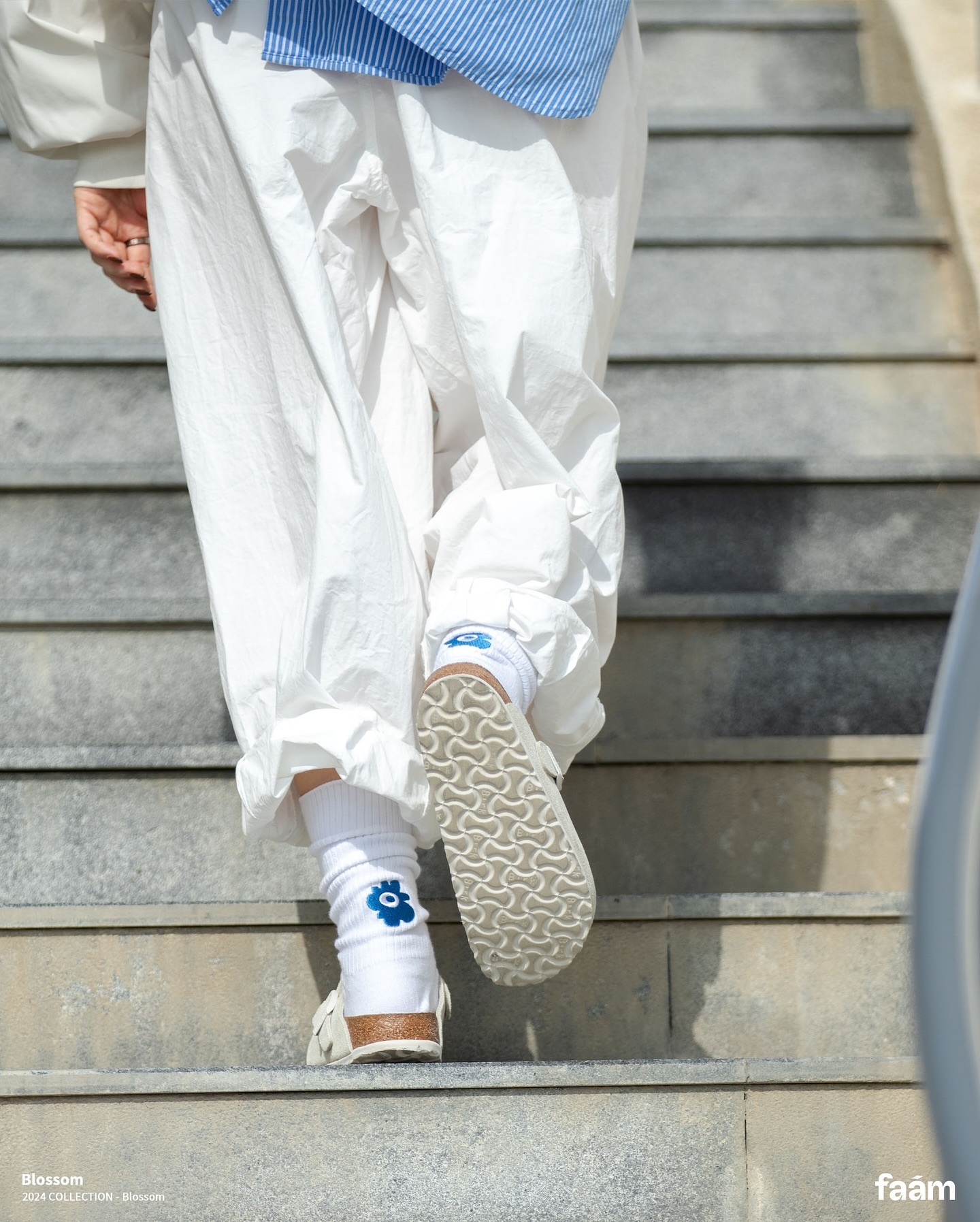 FAAM Blossom 花朵針織高筒襪 (二入組)