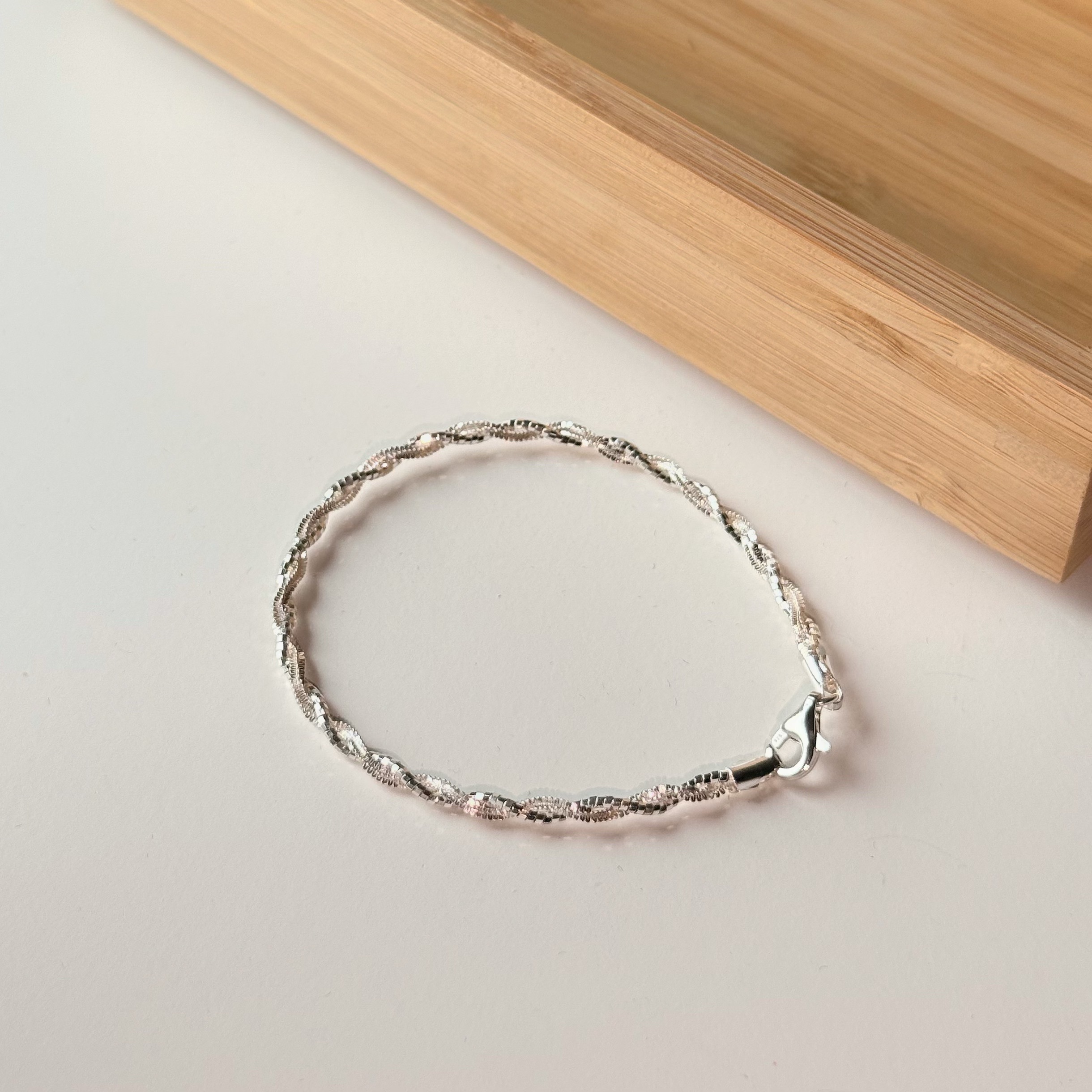 N01雙鍊編織純銀軟線手環