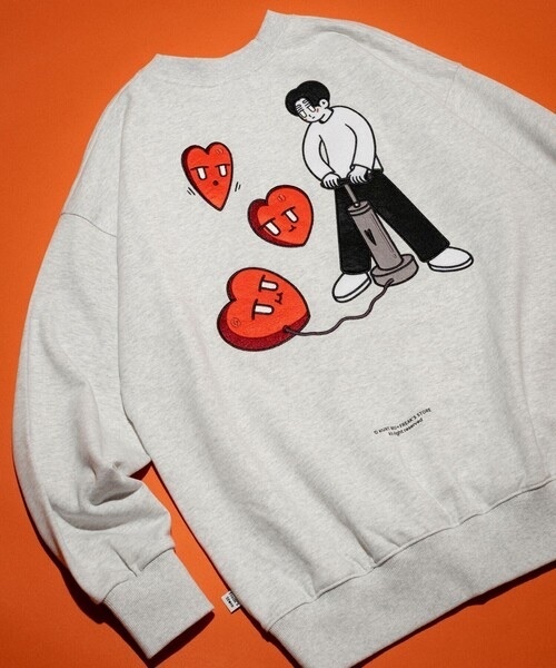 Kurt Wu / 別注 風船BOY CREW 刺繍 SWEAT