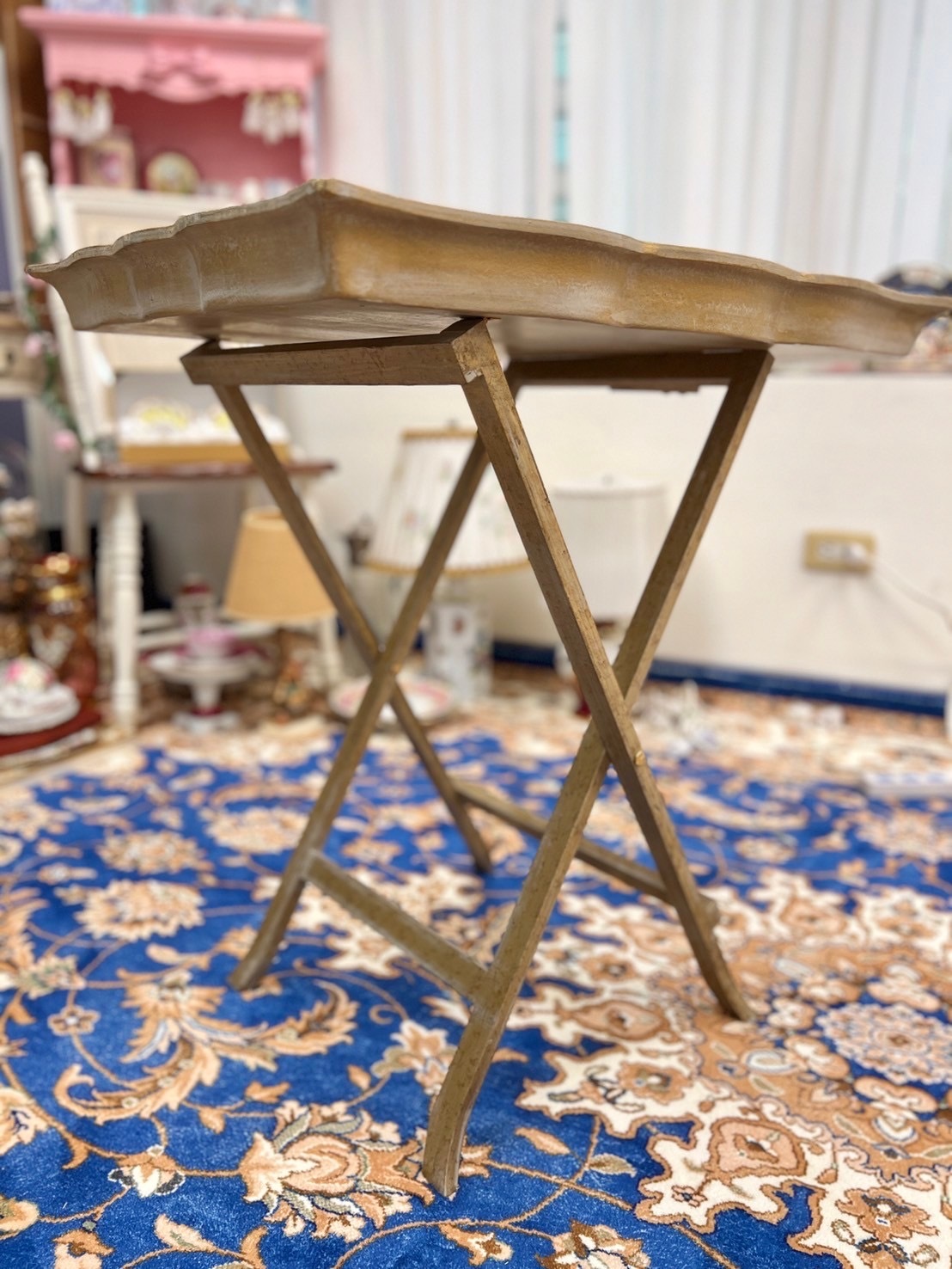 維多利亞骨瓷 義大利佛羅倫斯摺疊桌-牡丹