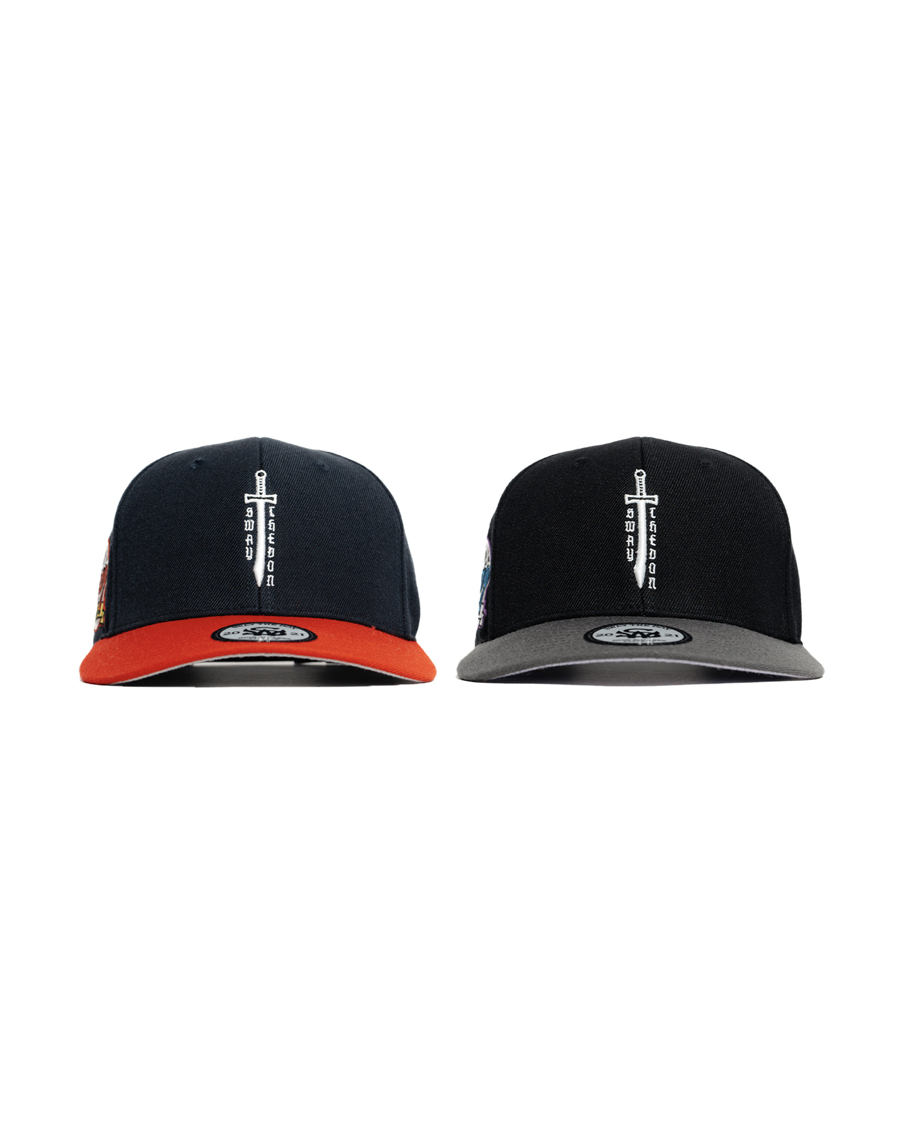 Sway the Don / "Dagger" Two-Tone Snapback - 黑灰, 紅藍