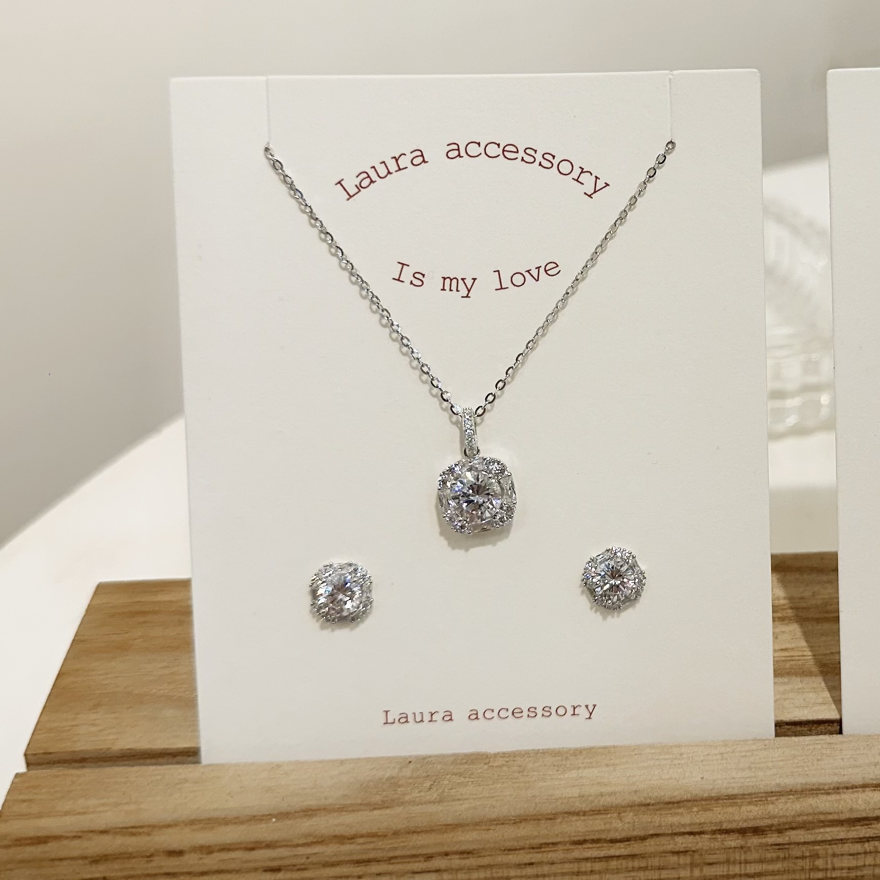 Y41【輕奢】圓角方鑽純銀套組