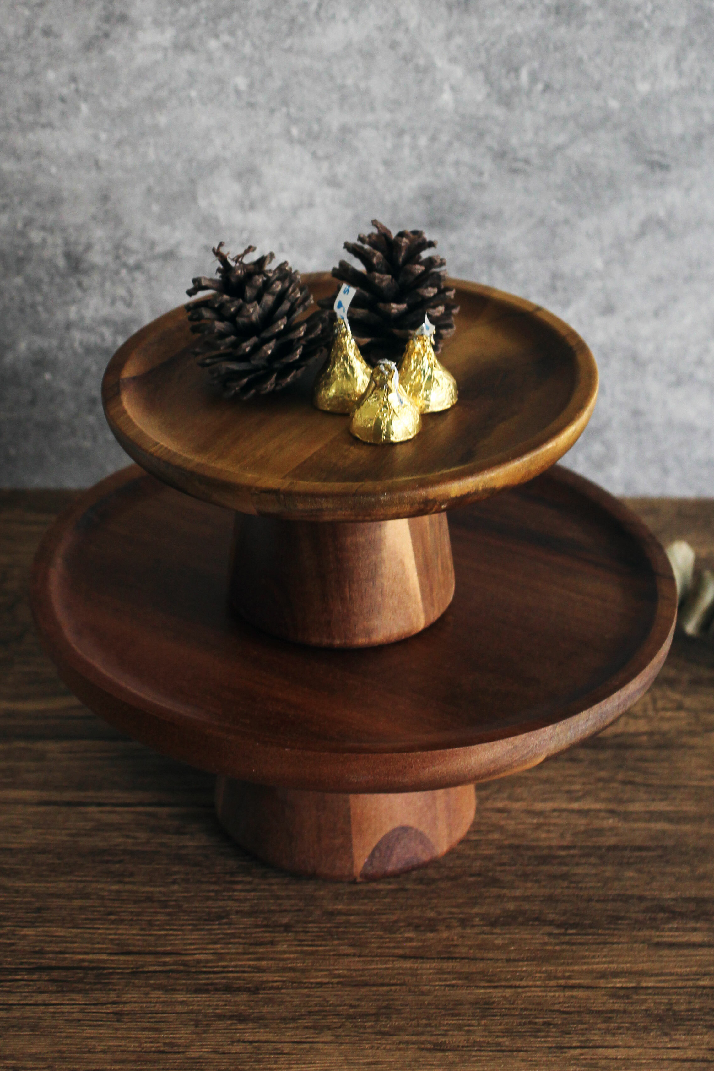 原木高腳點心盤