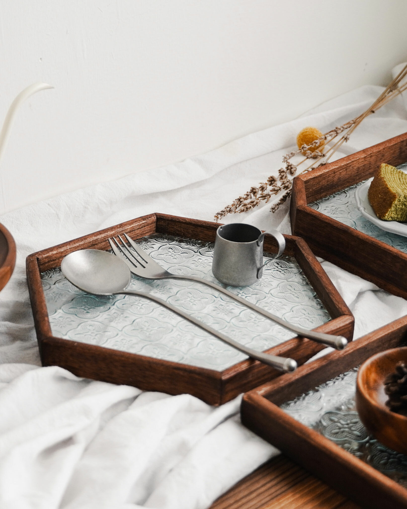 海棠窗花木質托盤 置物盤