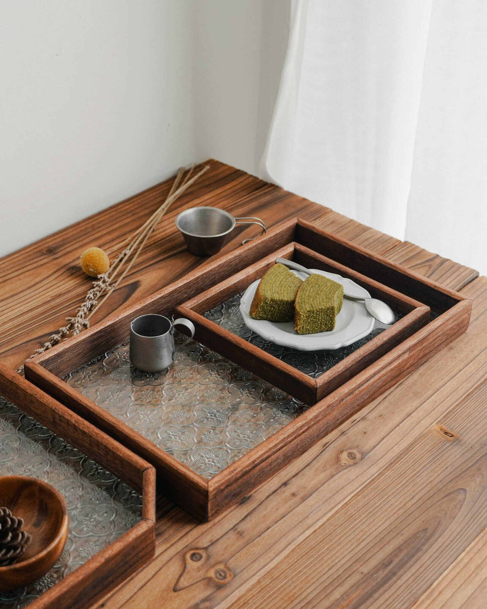 海棠窗花木質托盤 置物盤