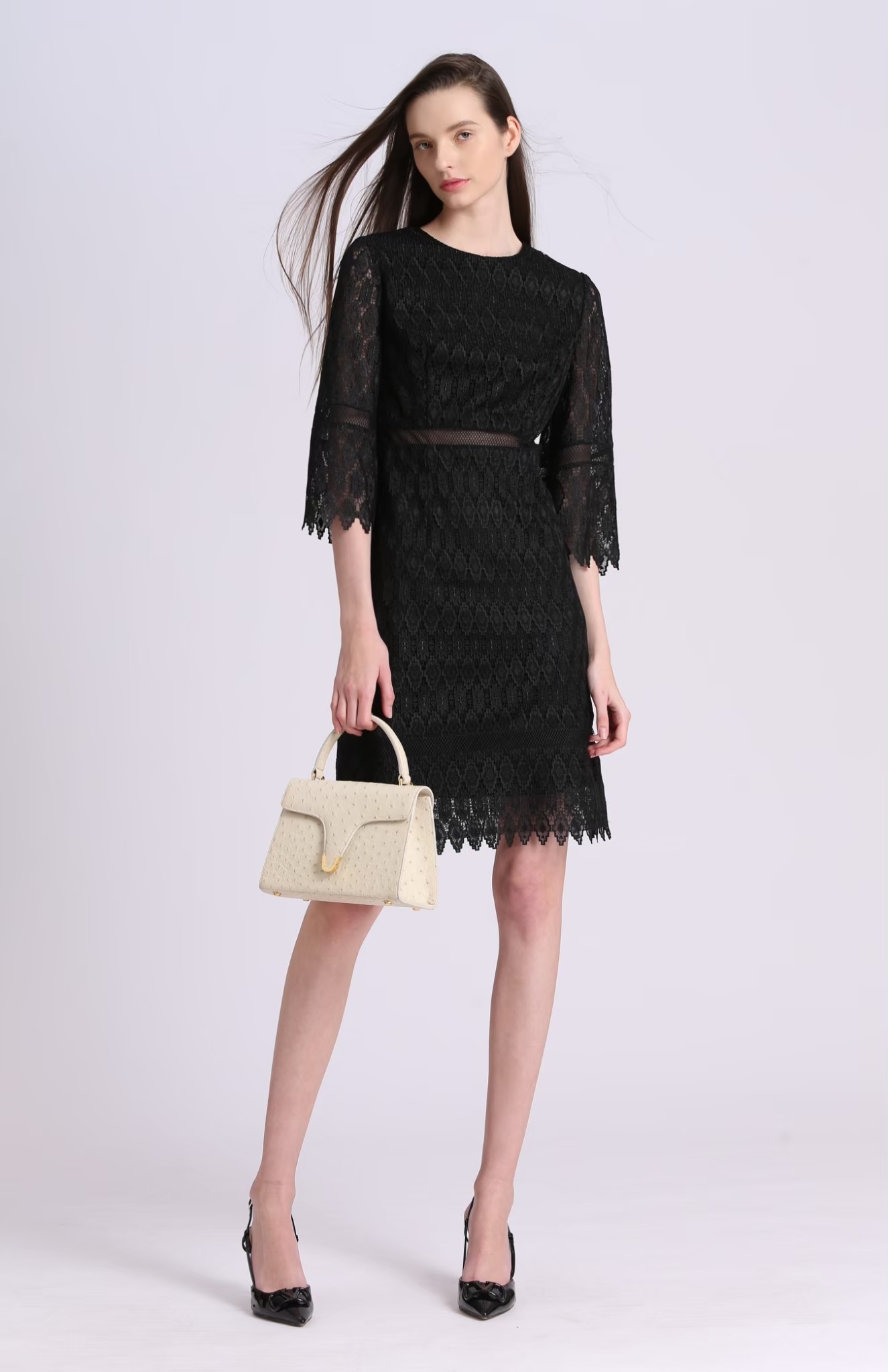 BD15112E1城堡緞鐵窗隔水溶蕾絲短洋