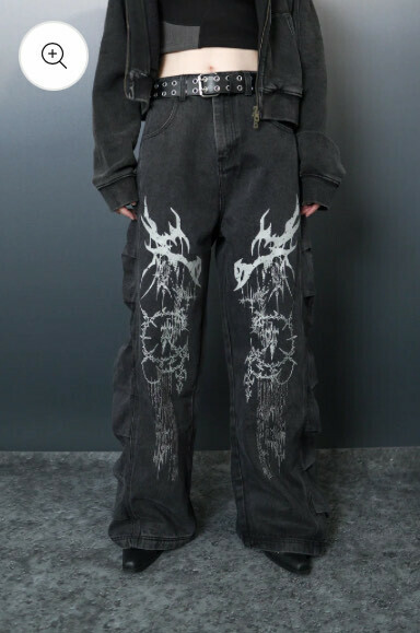 WBI 24SS EPD-01/ WBI&nbsp; Black Denim Scimitar Spinal Pants