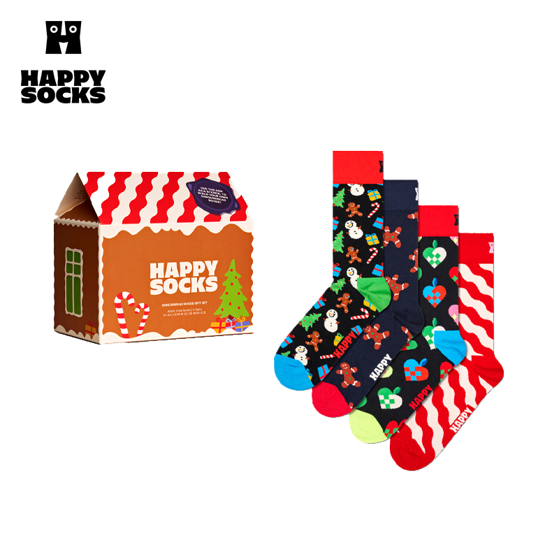 Happy Socks - 成人襪4件套薑餅屋禮盒裝(36-40)