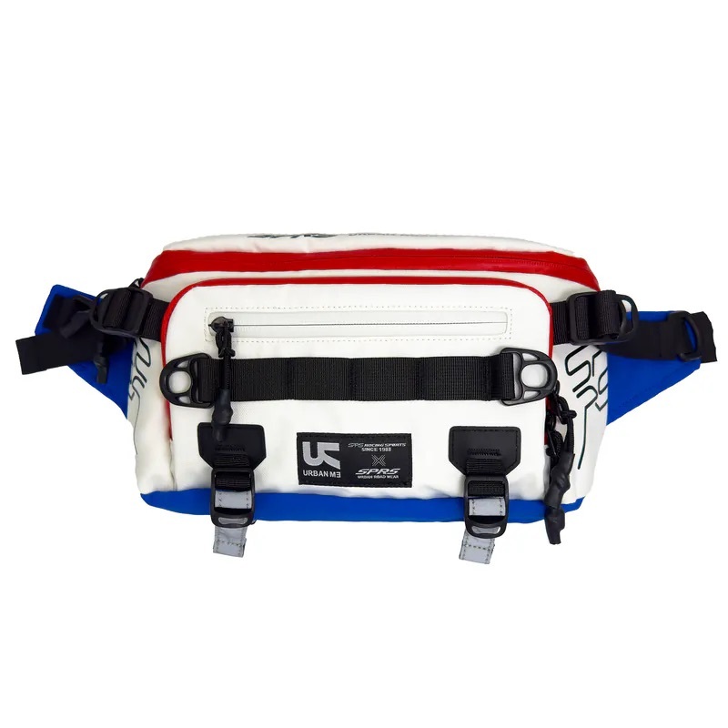 SPRS D02 白藍紅 防潑水 腰包 騎士包 戶外系列 多層收納 大空間