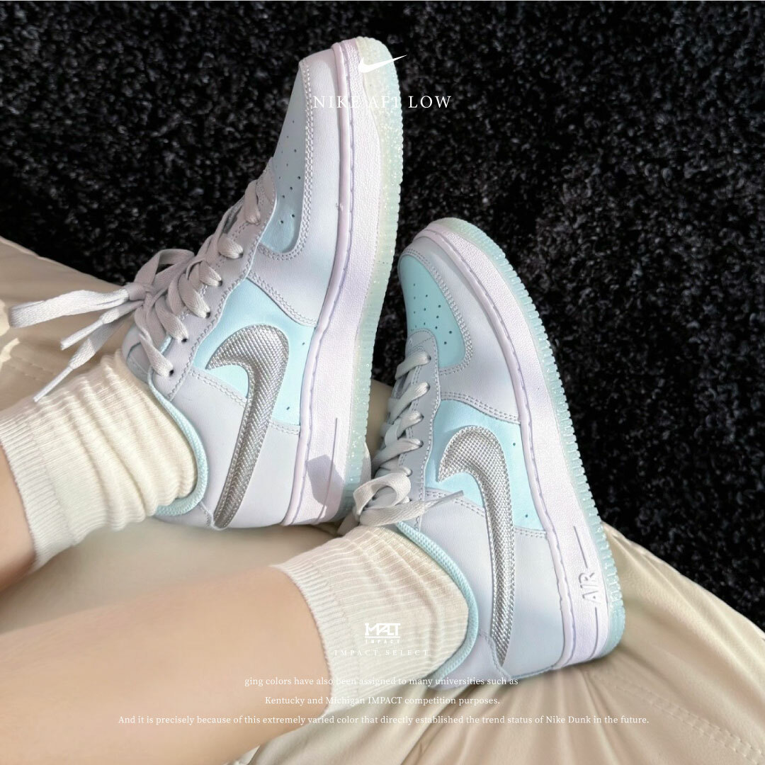 Nike AF1 Low (GS) 清冷銀藍 冰晶底 HQ3249-043