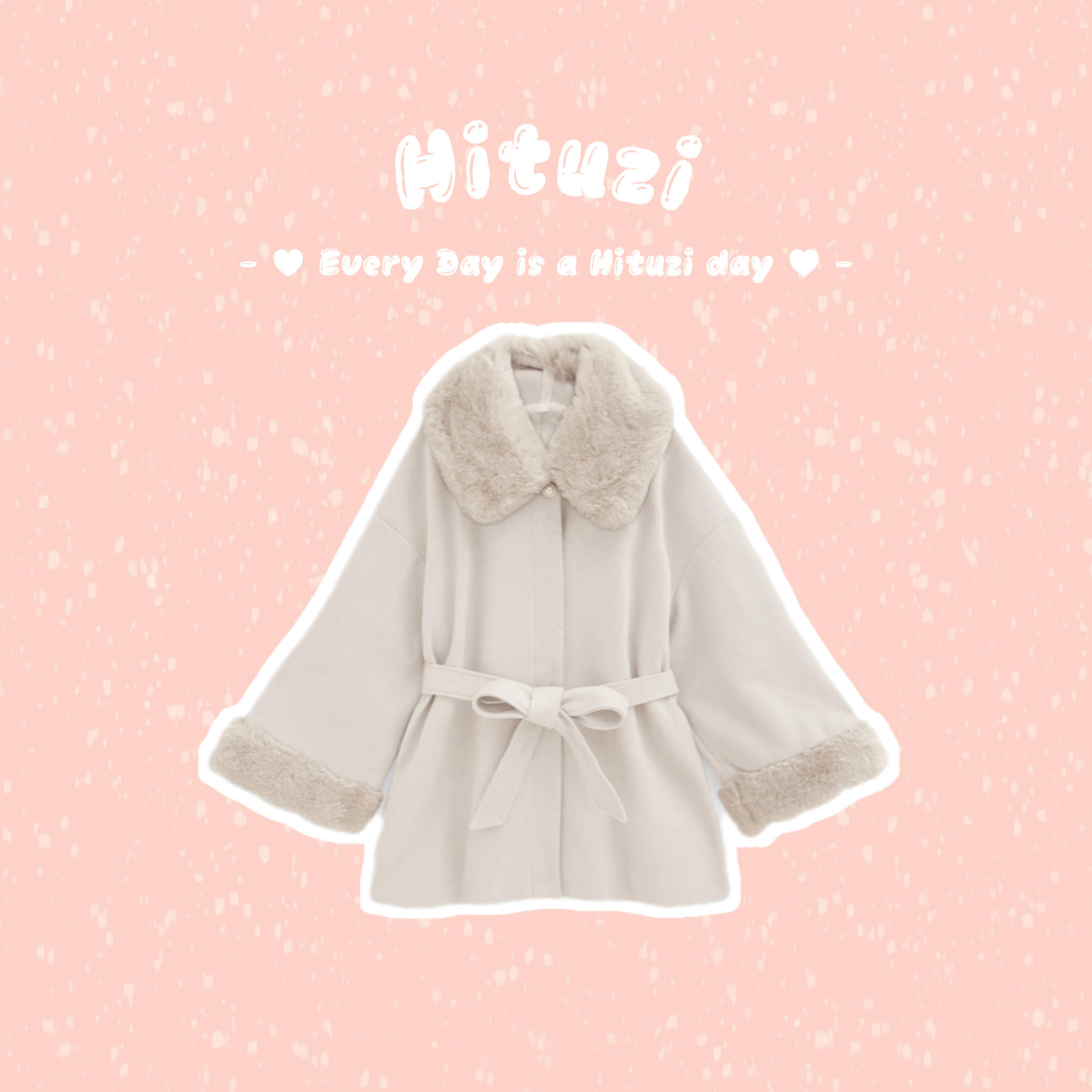 毛毛蝴蝶結外套