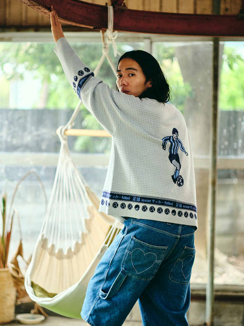 Soccer in Fair Isle Long-sleeves Polo Top