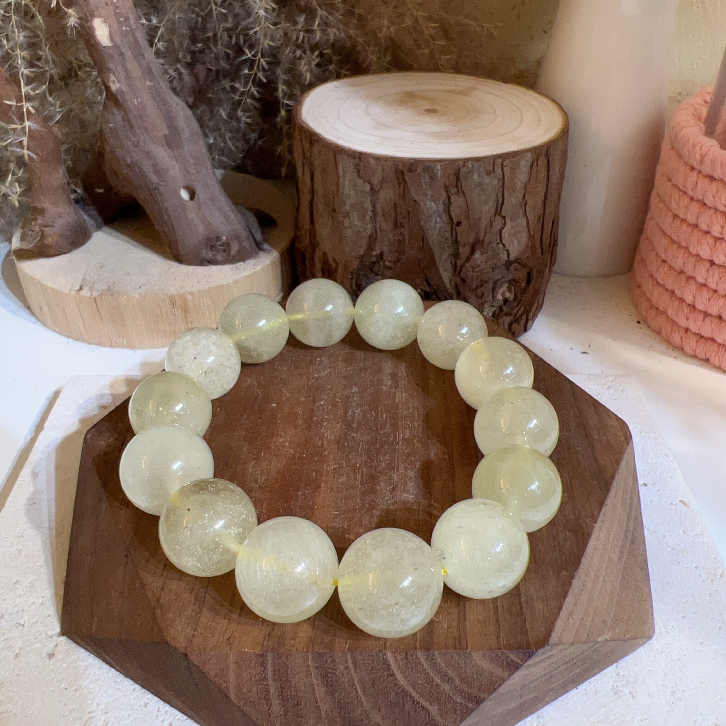 氣泡款利比亞黃金隕石手串 15+mm