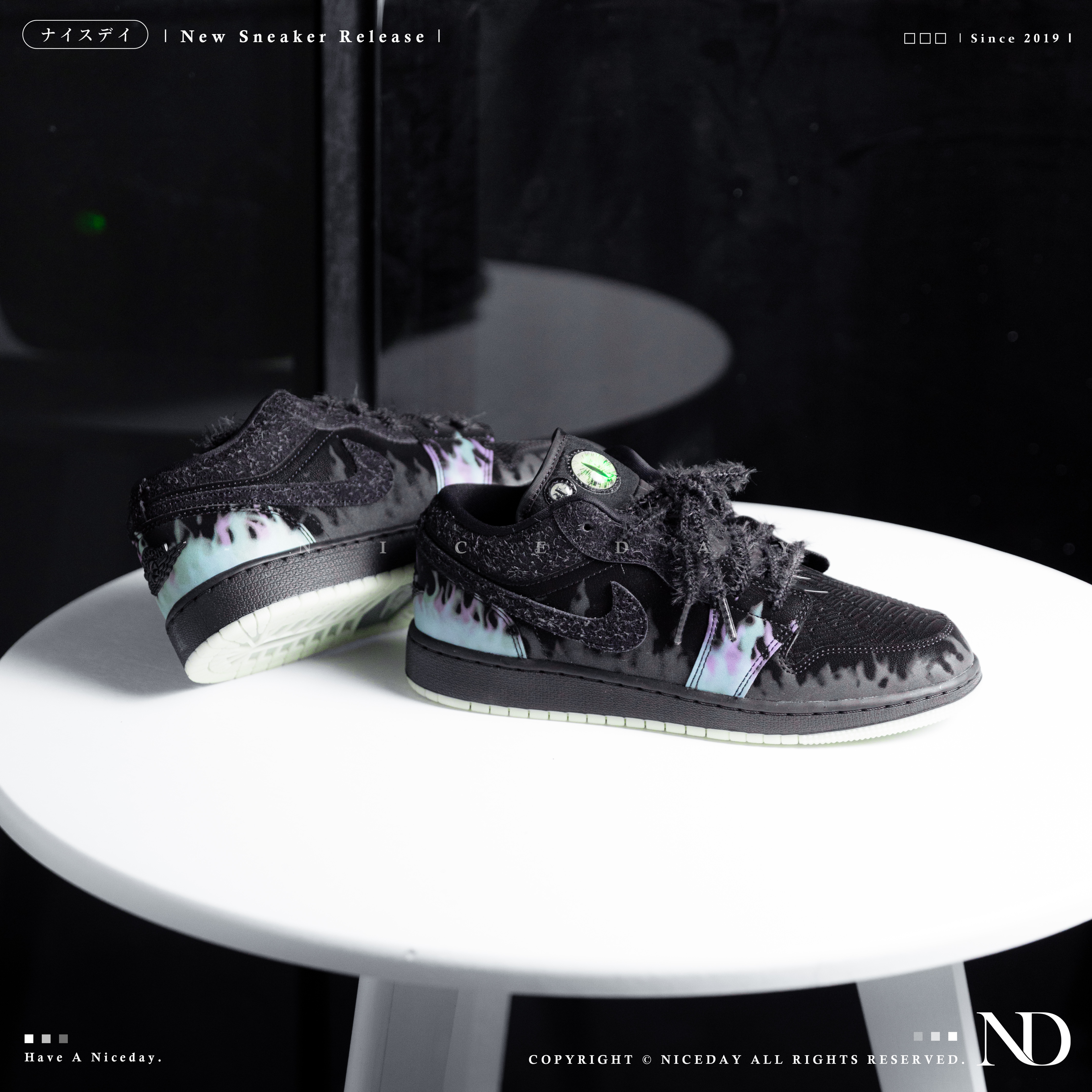 NICEDAY 代購 Air Jordan 1 Halloween Black Cat 萬聖節黑貓 限定款 貓眼 發光 夜光 特殊款