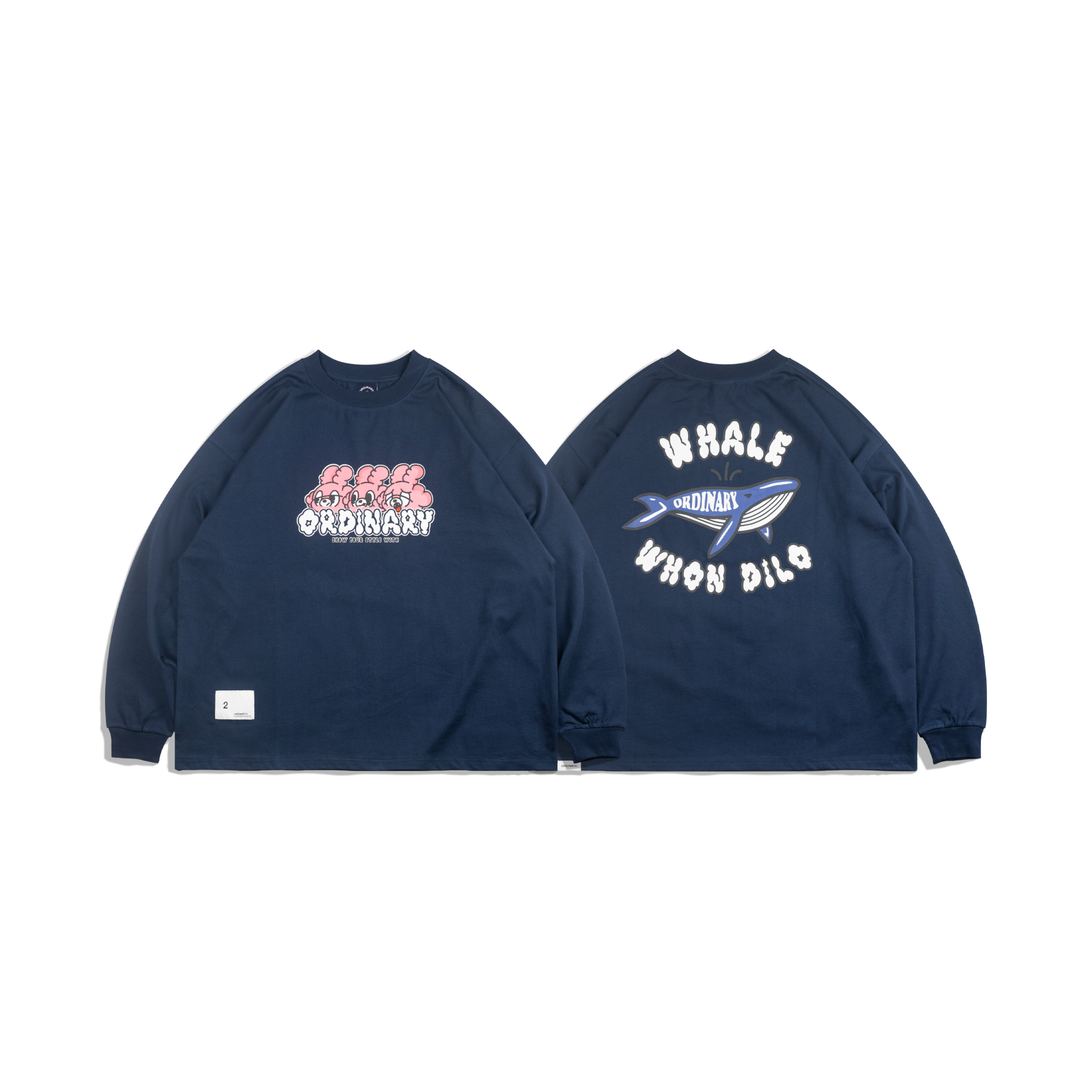 ORDINARY X WHONWHON DILO鯨魚 LOGO 長TEE