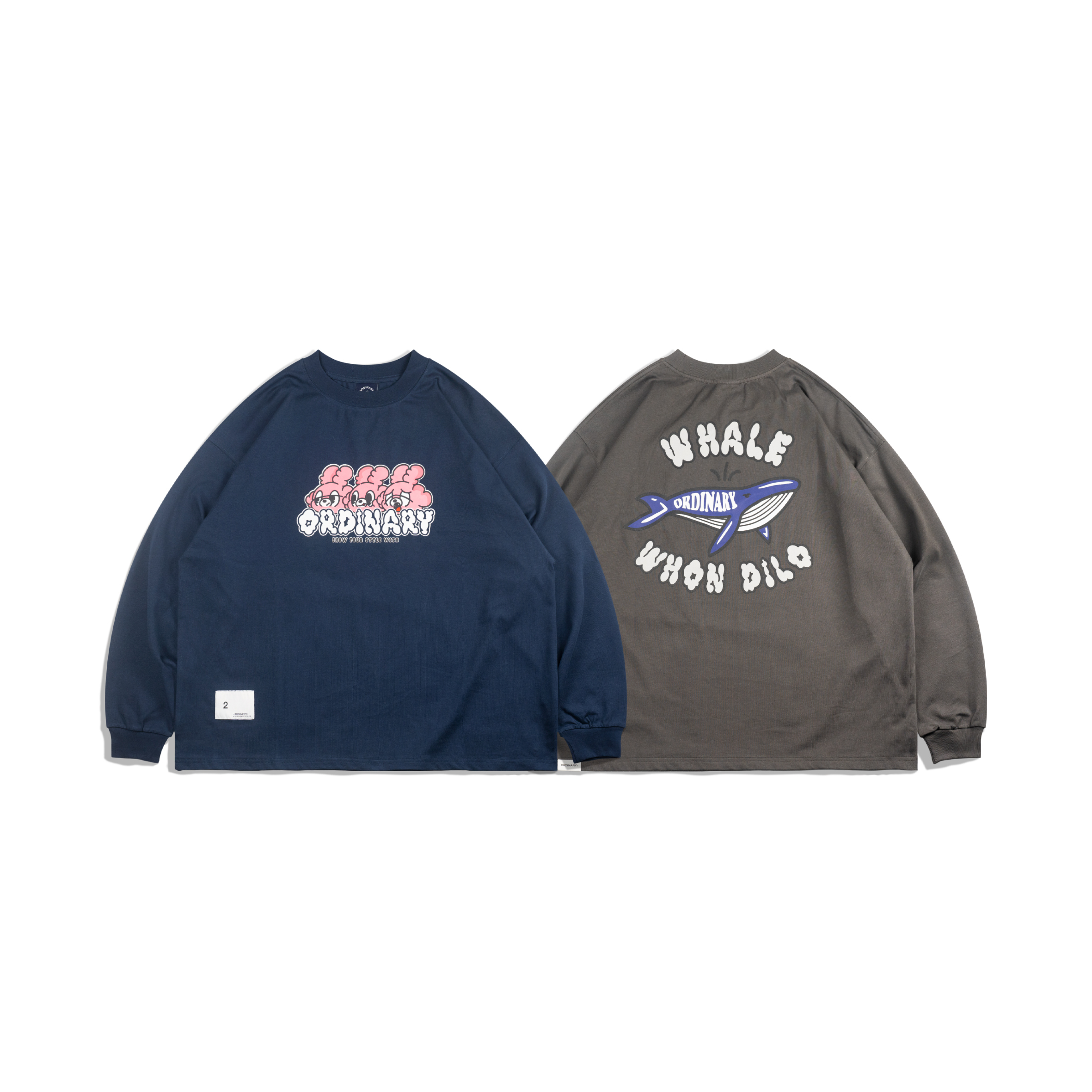 ORDINARY X WHONWHON DILO鯨魚 LOGO 長TEE