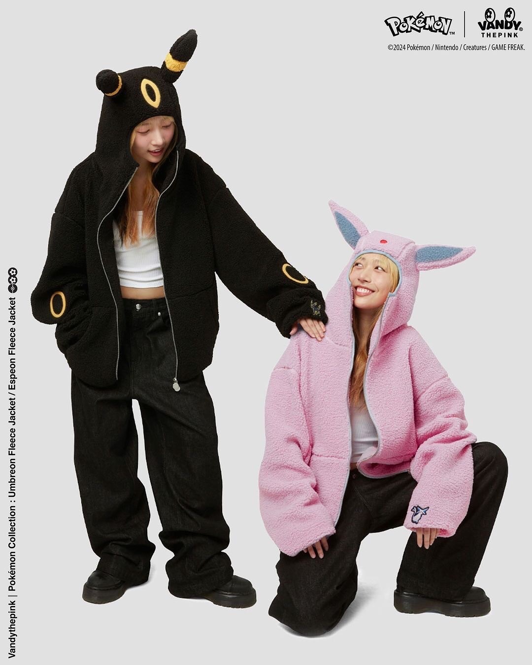 Vandy the Pink x 寶可夢 羊絨感外套 四款 腕力 卡比獸 太陽伊布 月亮伊布