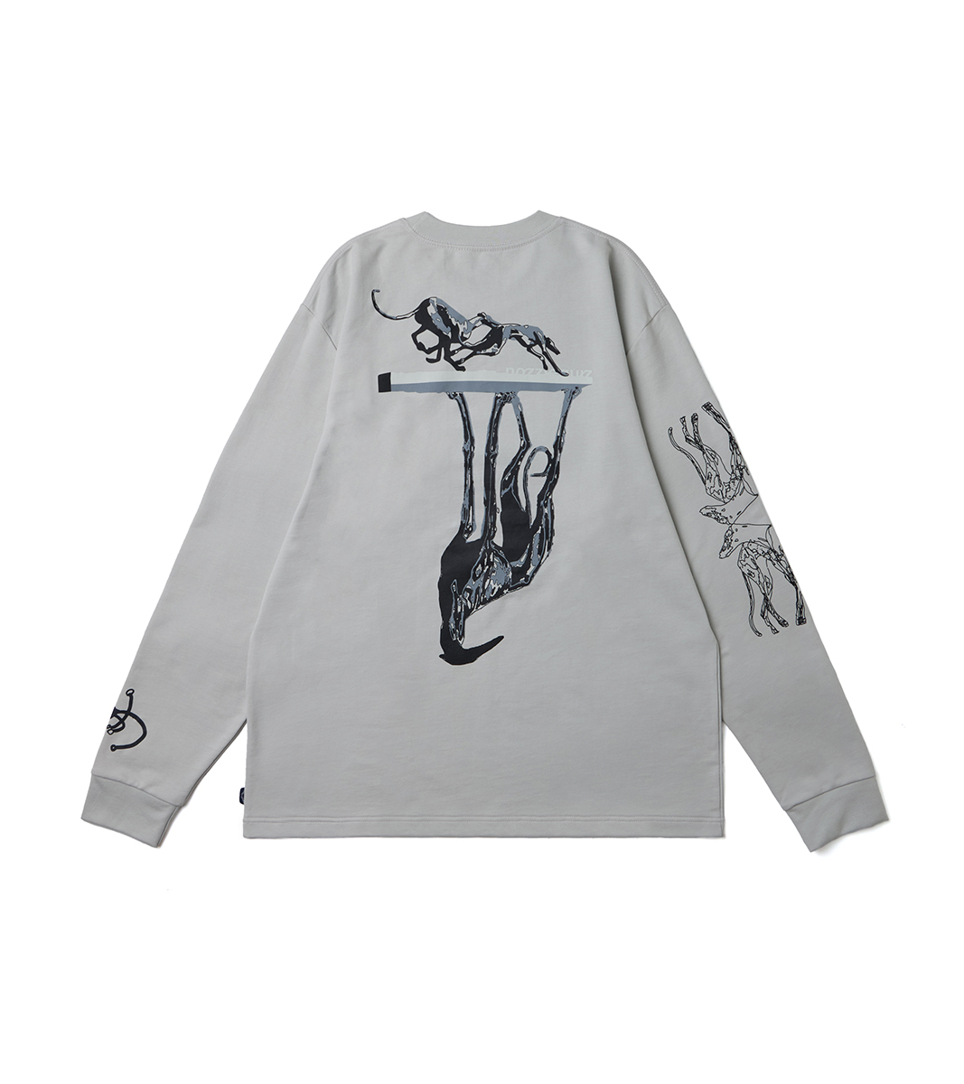 nozzle quiz® / Hound hoof L/S Tee - 科技灰 Tech Grey