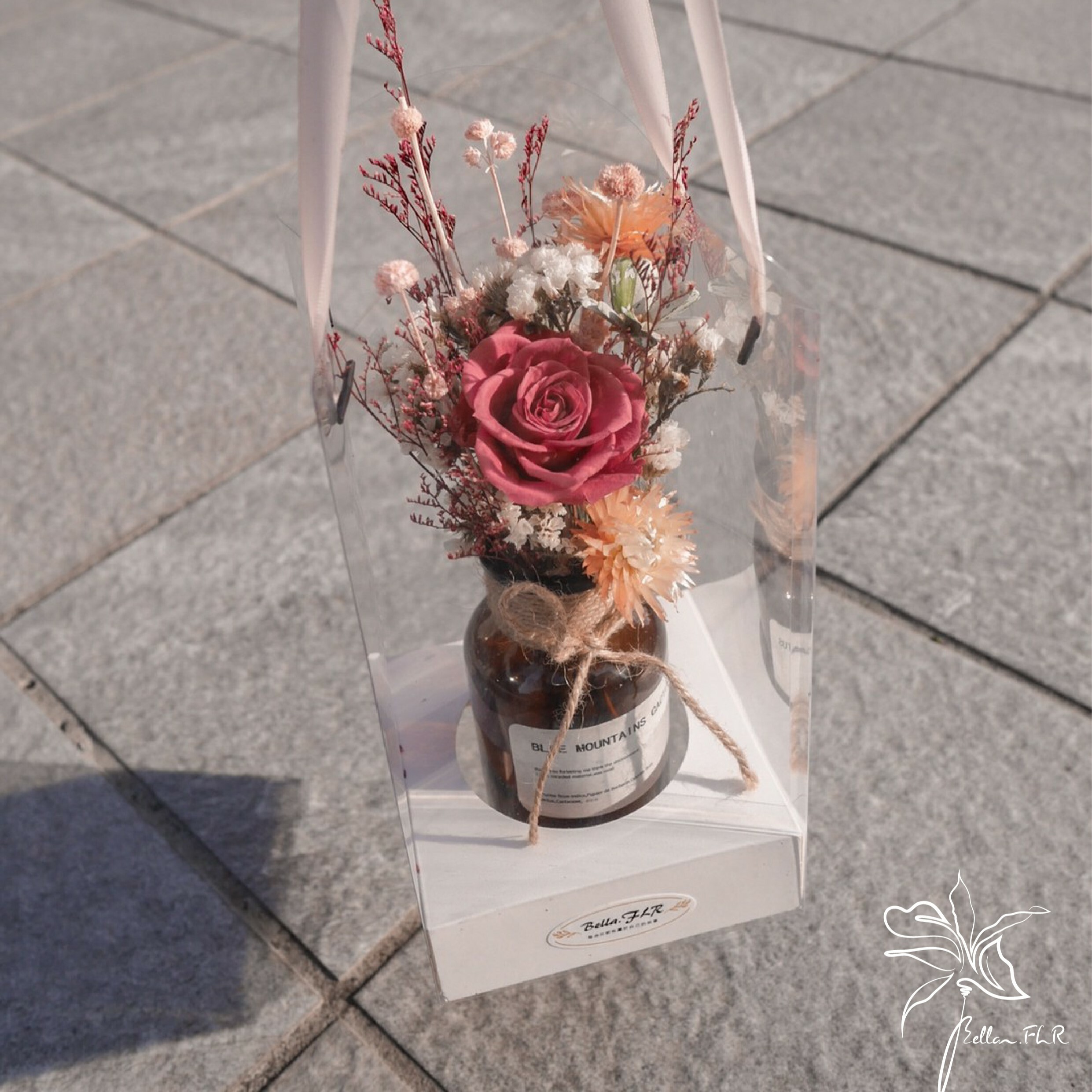 【陽光與你】乾燥花束玻璃瓶提盒