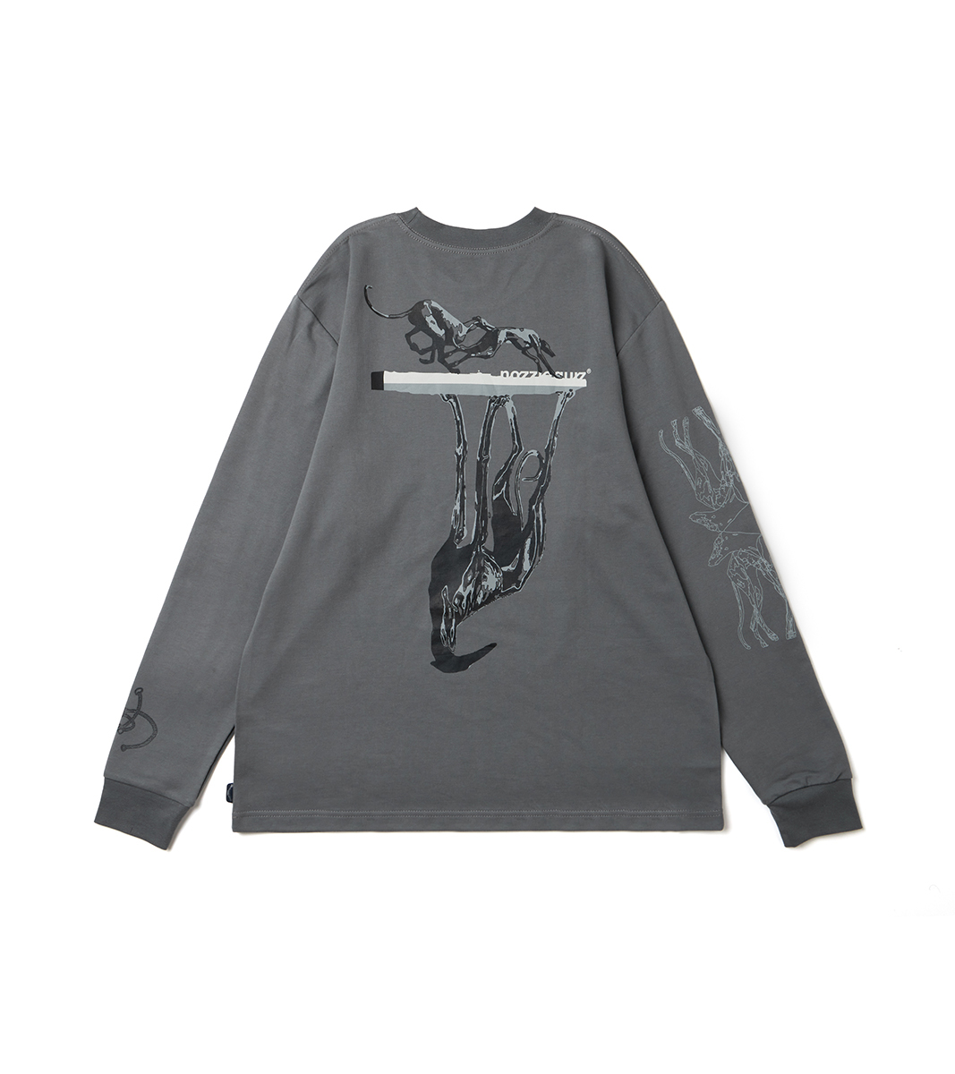 nozzle quiz® / Hound hoof L/S Tee - 鐵灰 Iron