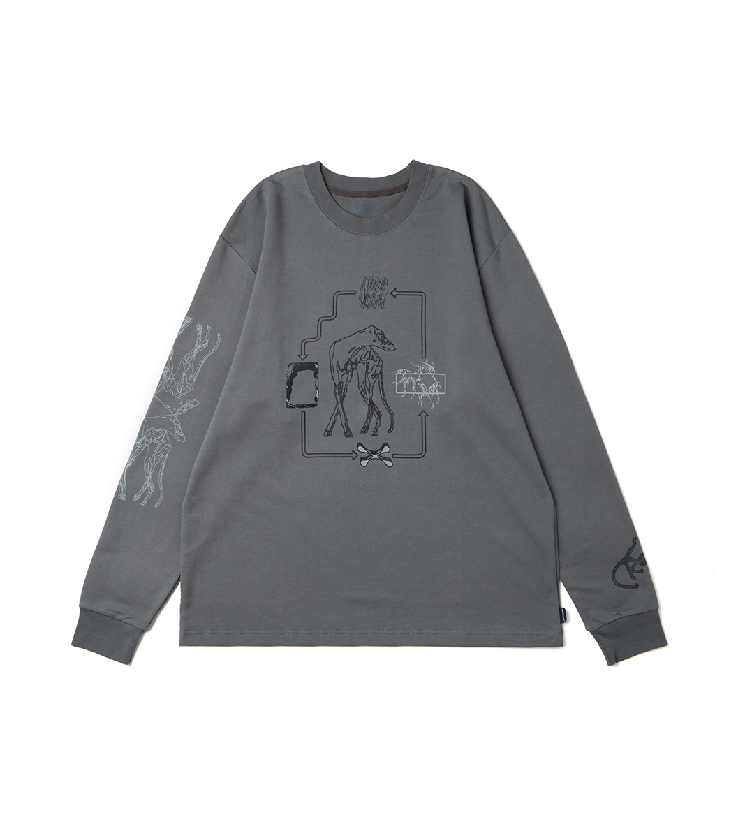 nozzle quiz® / Hound hoof L/S Tee - 鐵灰 Iron