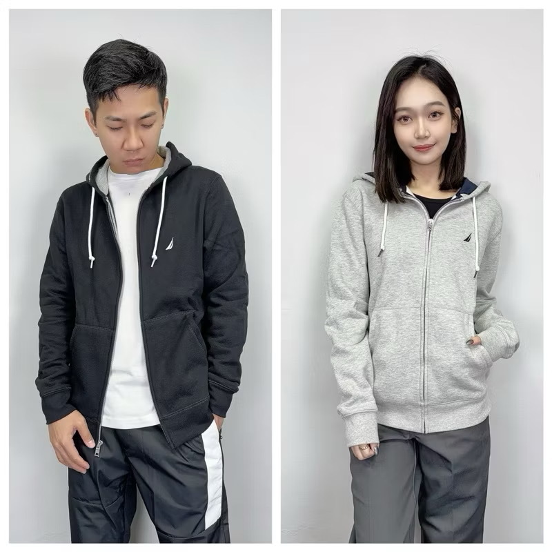 Nautica 帆船 電繡小Logo 素面 連帽外套 棉外套
