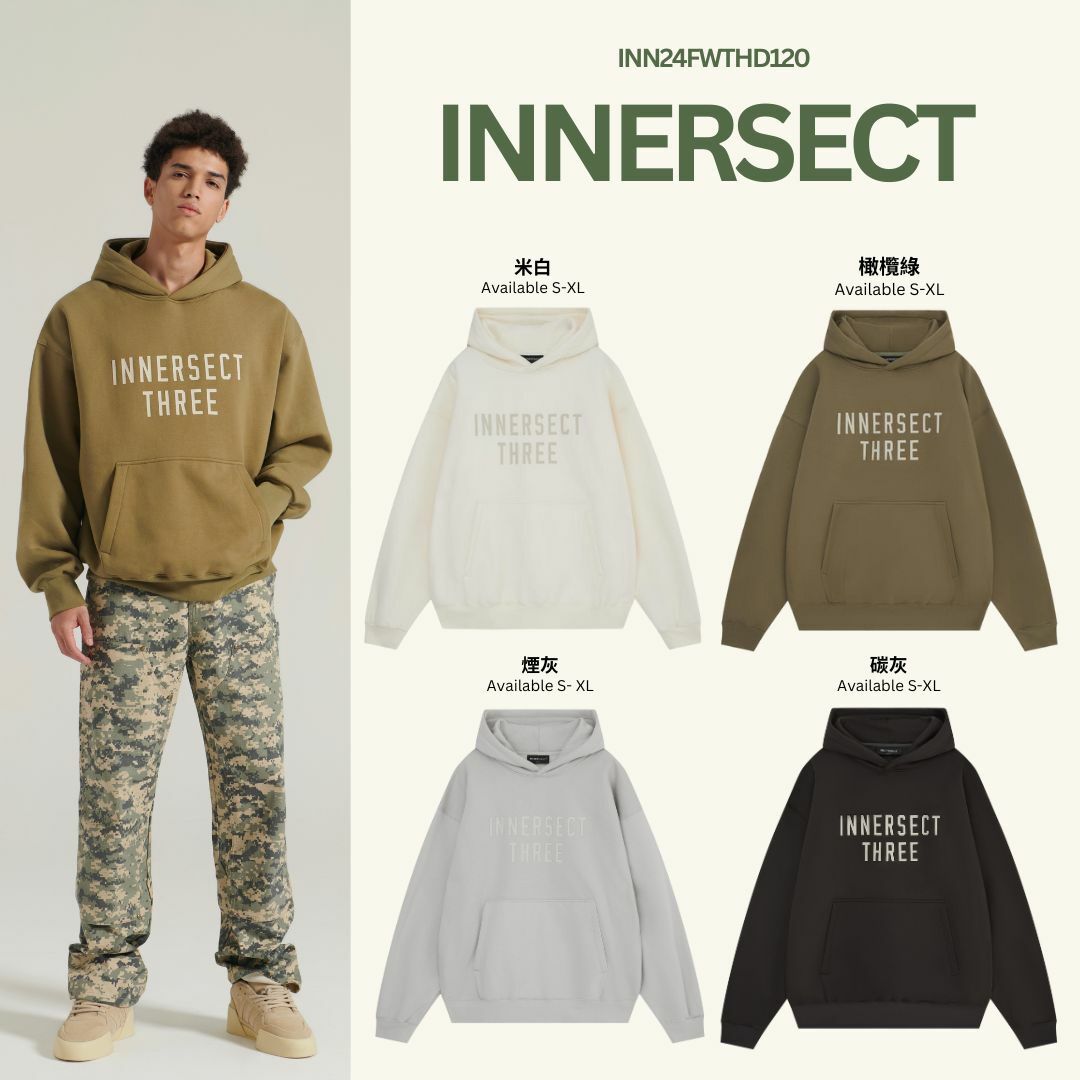 INNERSECT X JERRY LORENZO FOG Essentials 三生萬物  24FW LB 3系列 字母LOGO 內刷毛 連帽上衣 展場限定 帽Tee 男女