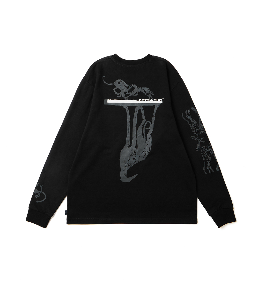 nozzle quiz® / Hound hoof L/S Tee - 黑 Black
