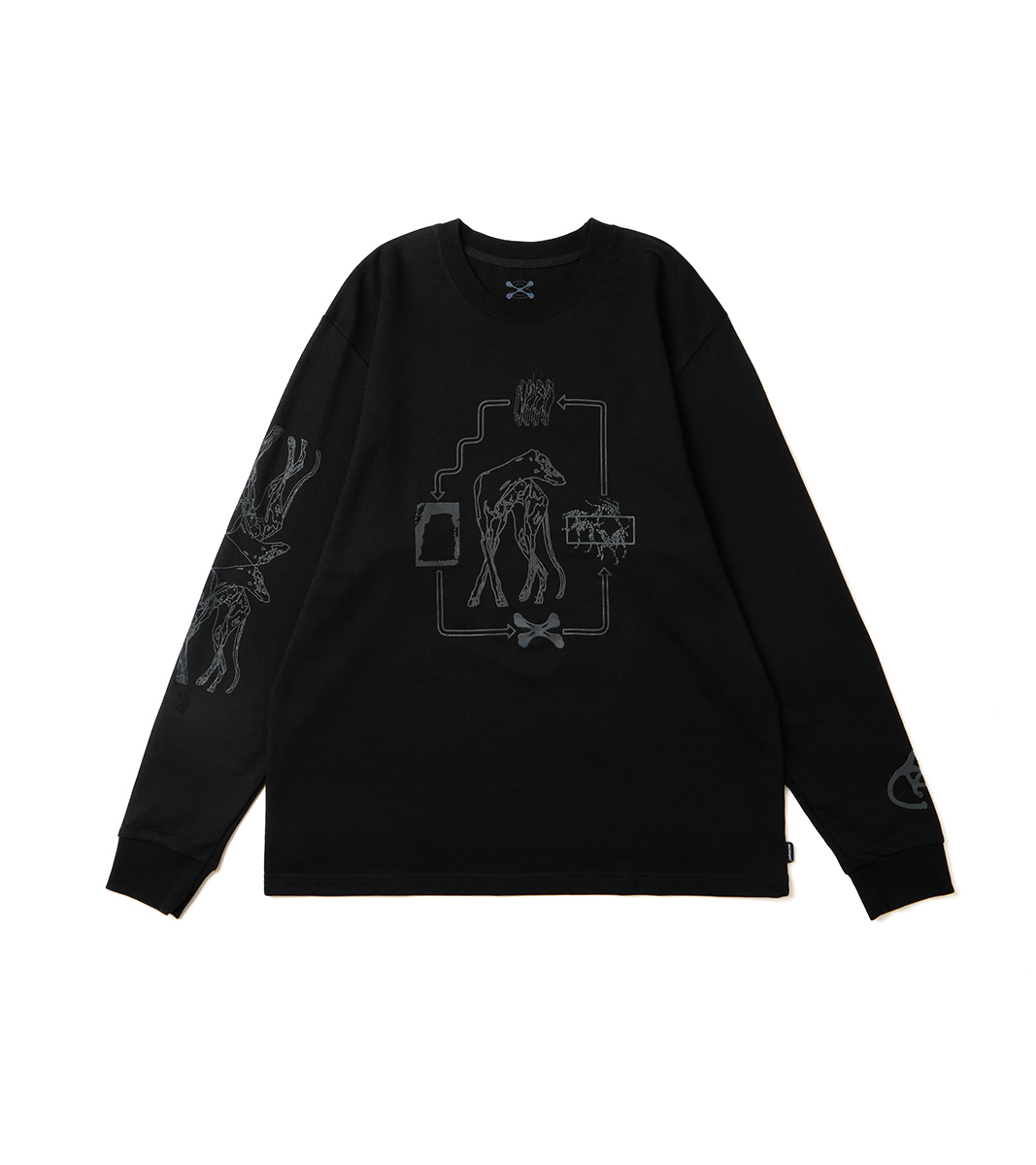 nozzle quiz® / Hound hoof L/S Tee - 黑 Black
