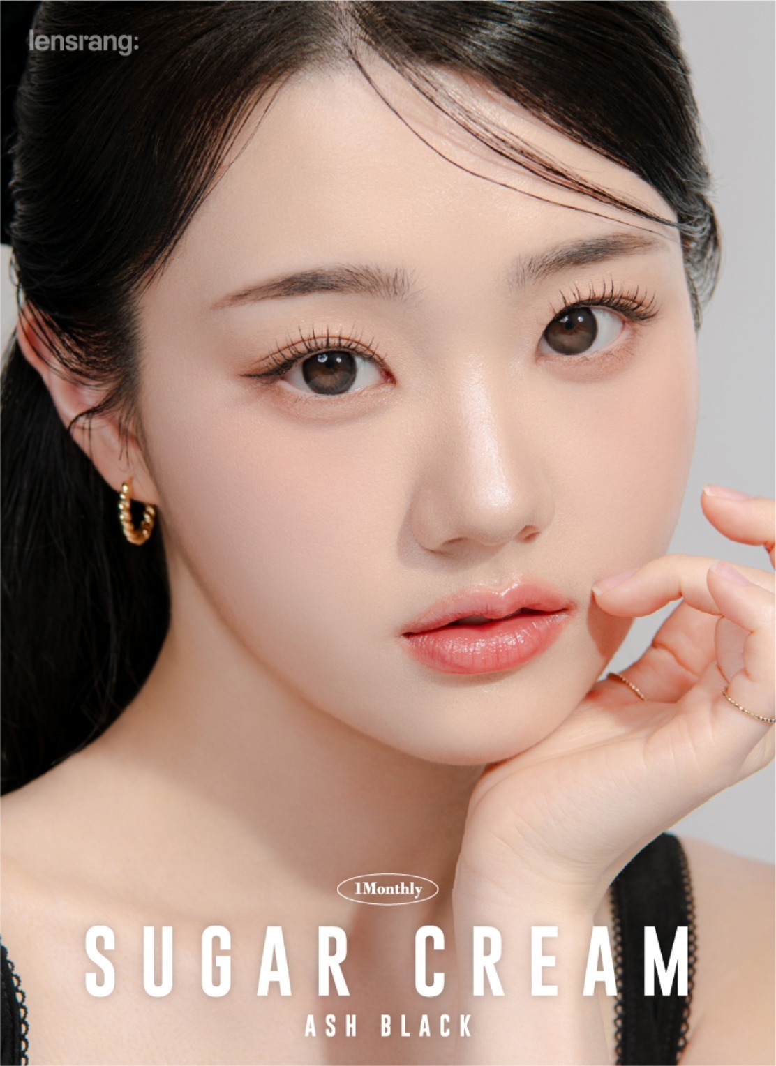 Lensrang Sugar Cream 1 Month Ash Black｜月拋彩妝隱形眼鏡｜每盒2片