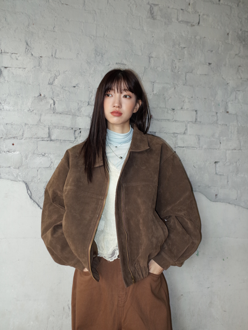 (NewColor!) washed imitation suede retro jacket