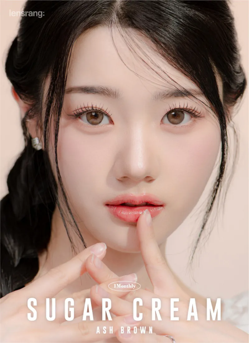 Lensrang Sugar Cream 1 Month Ash Brown｜月拋彩妝隱形眼鏡｜每盒2片