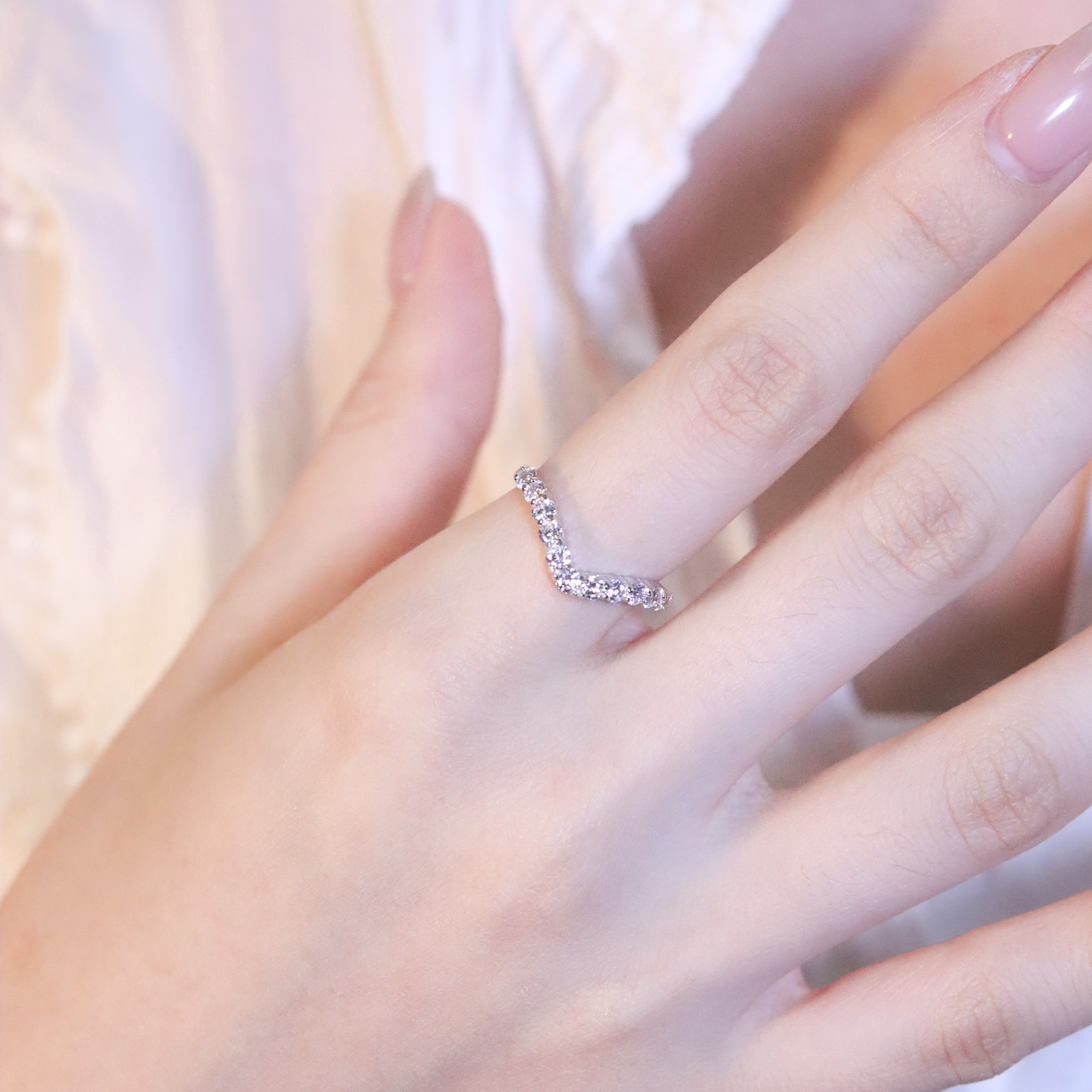 | 925純銀・白金 | 璀璨星岸戒指  | RI0747 |