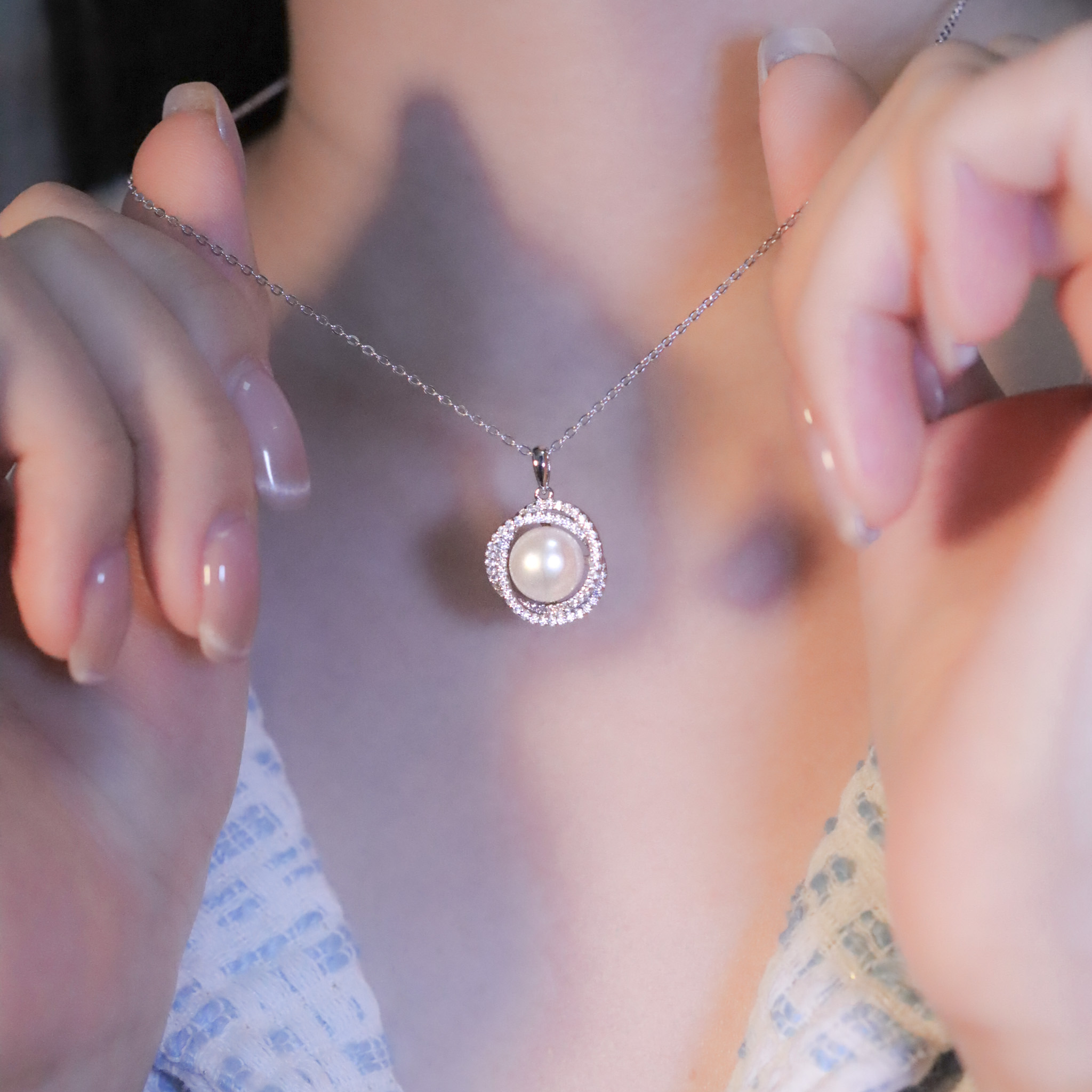 | 925 Silver・White Gold・Pearl Cherish Forever Necklace | NE1243 |