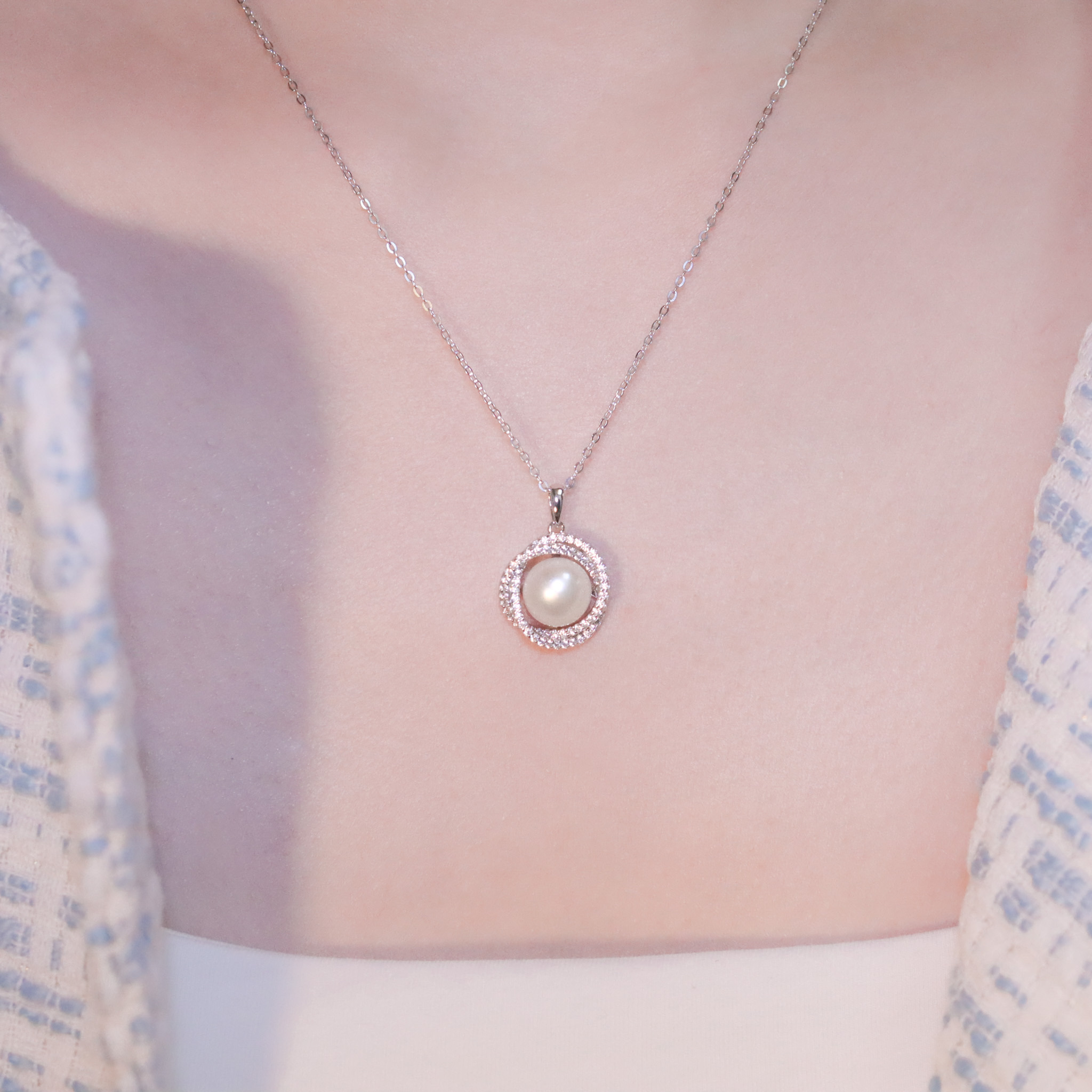 | 925 Silver・White Gold・Pearl Cherish Forever Necklace | NE1243 |
