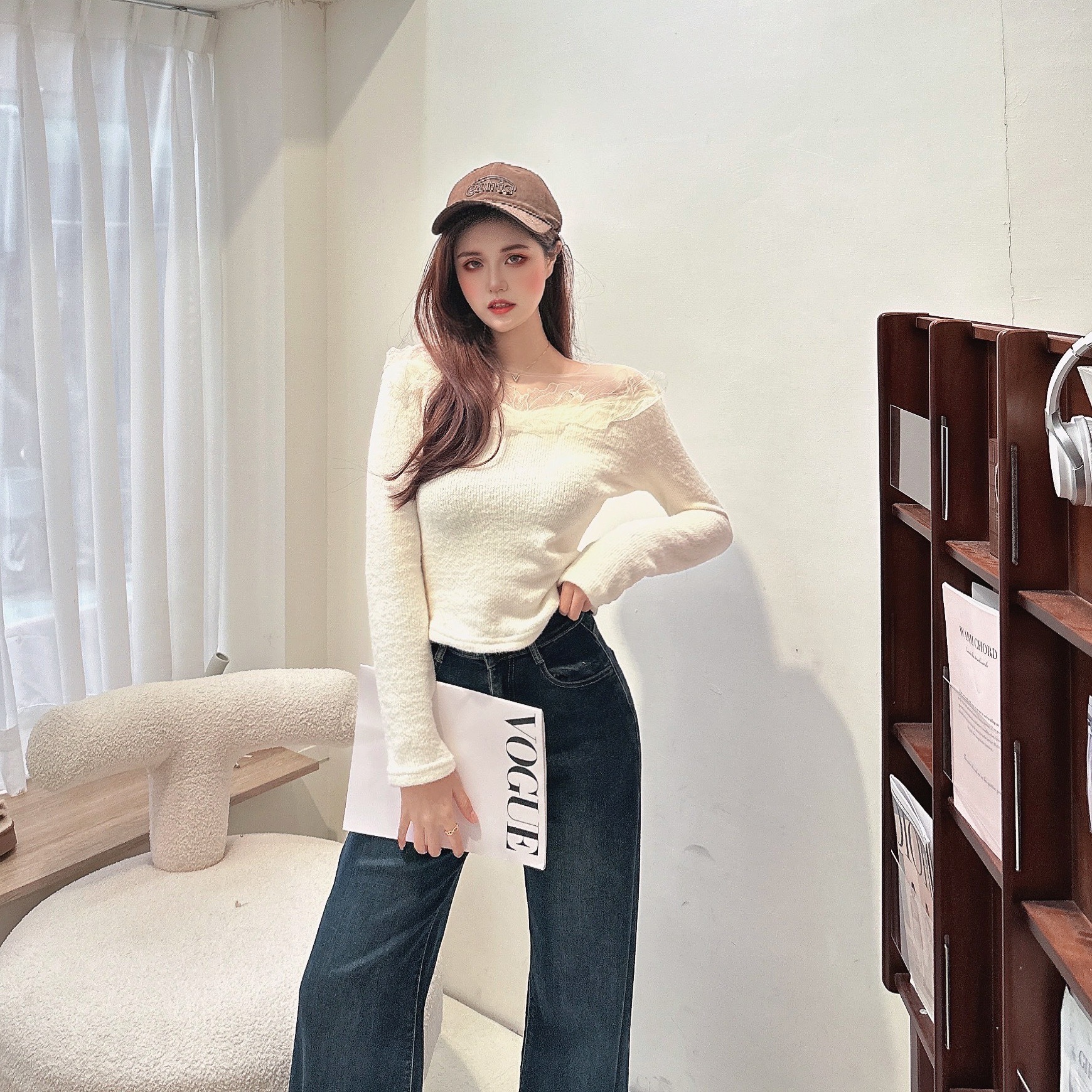 小姐姐蕾絲短絨上衣/二色