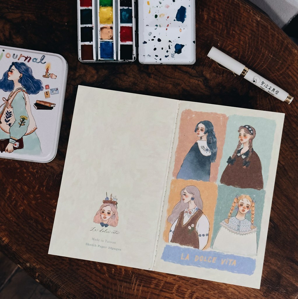 優雅女子畫廊 拼貼厚紙筆記本｜甜蜜生活 LA DOLCE VITA 台灣