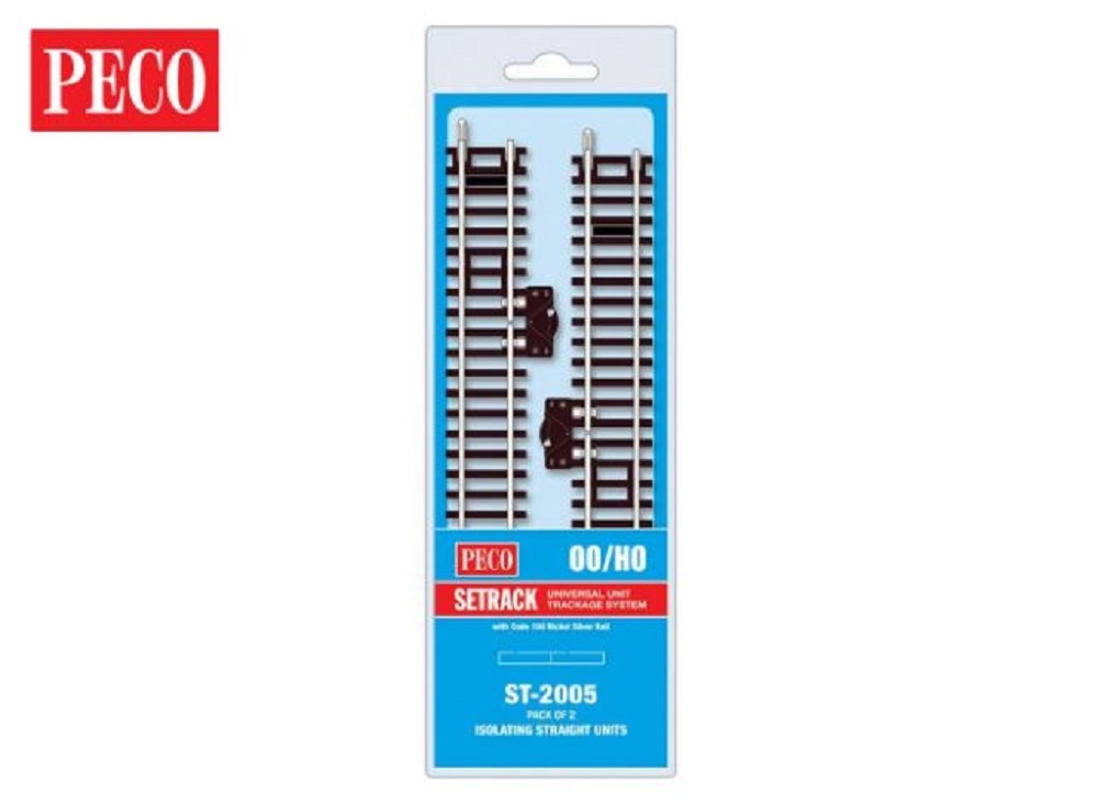 Peco ST-2005 HO規 Isolating Standard Straight 絕緣直軌.2入