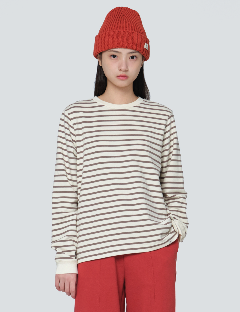 【現貨零碼折扣】snow peak Women Stripe Long Sleeve T-shirts 女款 條紋 薄長袖 S24FWFTL13