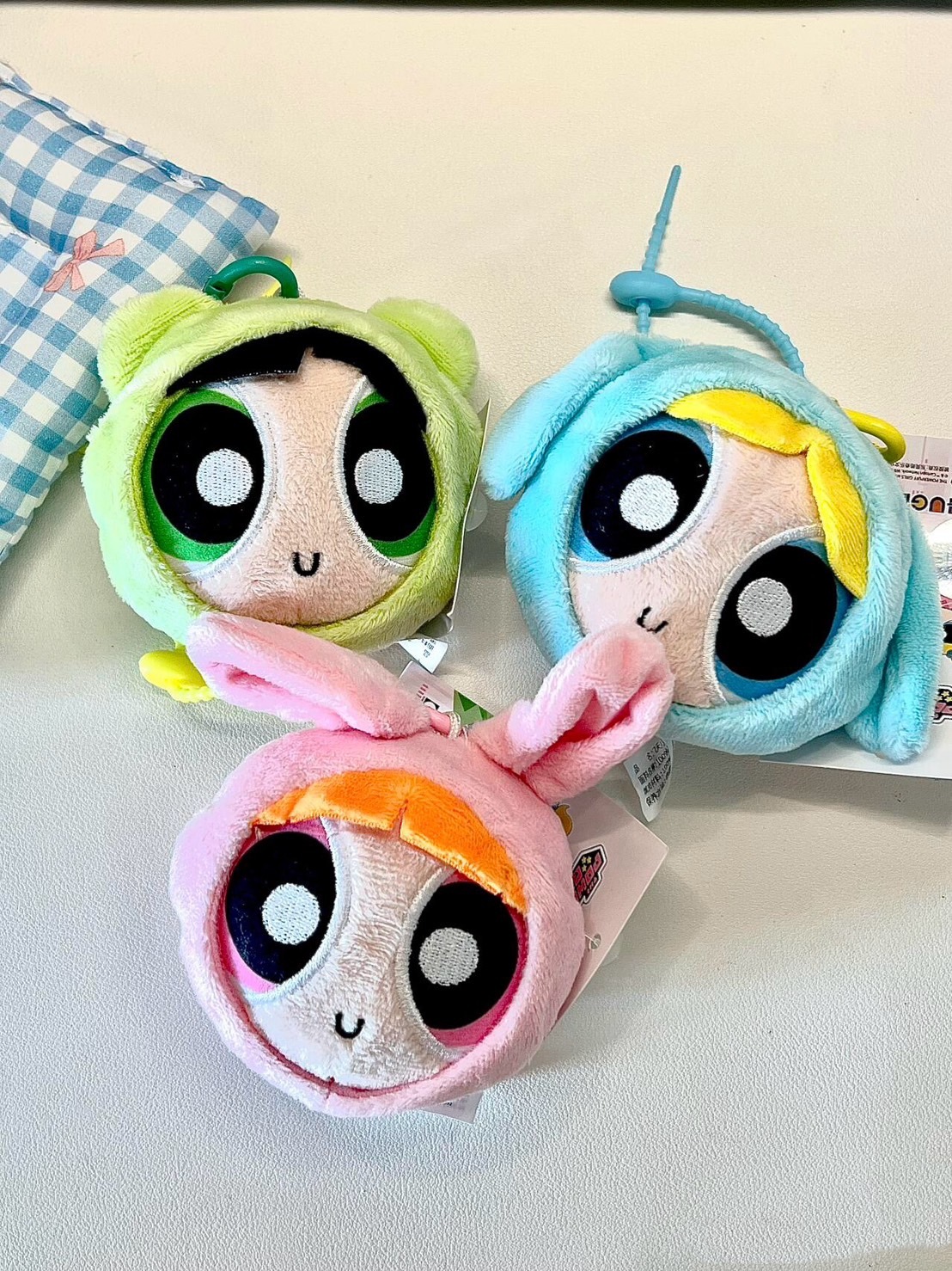 現貨 飛天小女警 動物裝扮 大頭吊飾 毛絨掛飾 吊飾 鑰匙圈