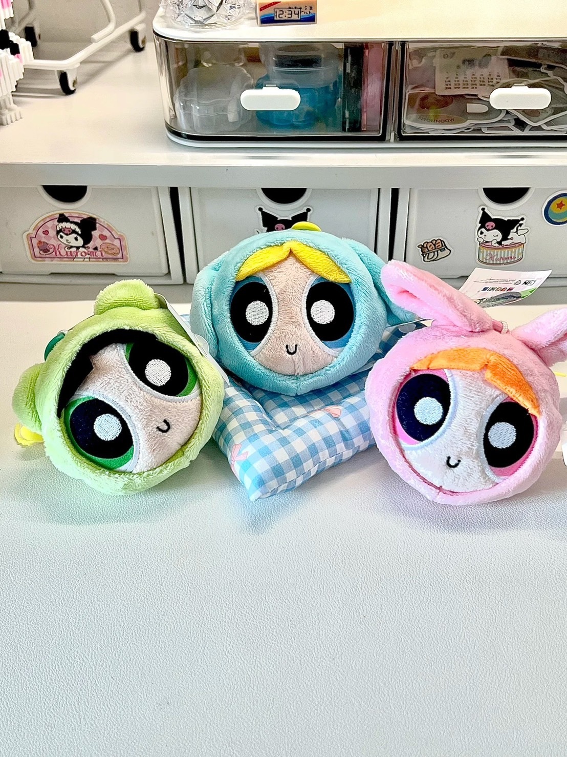 現貨 飛天小女警 動物裝扮 大頭吊飾 毛絨掛飾 吊飾 鑰匙圈