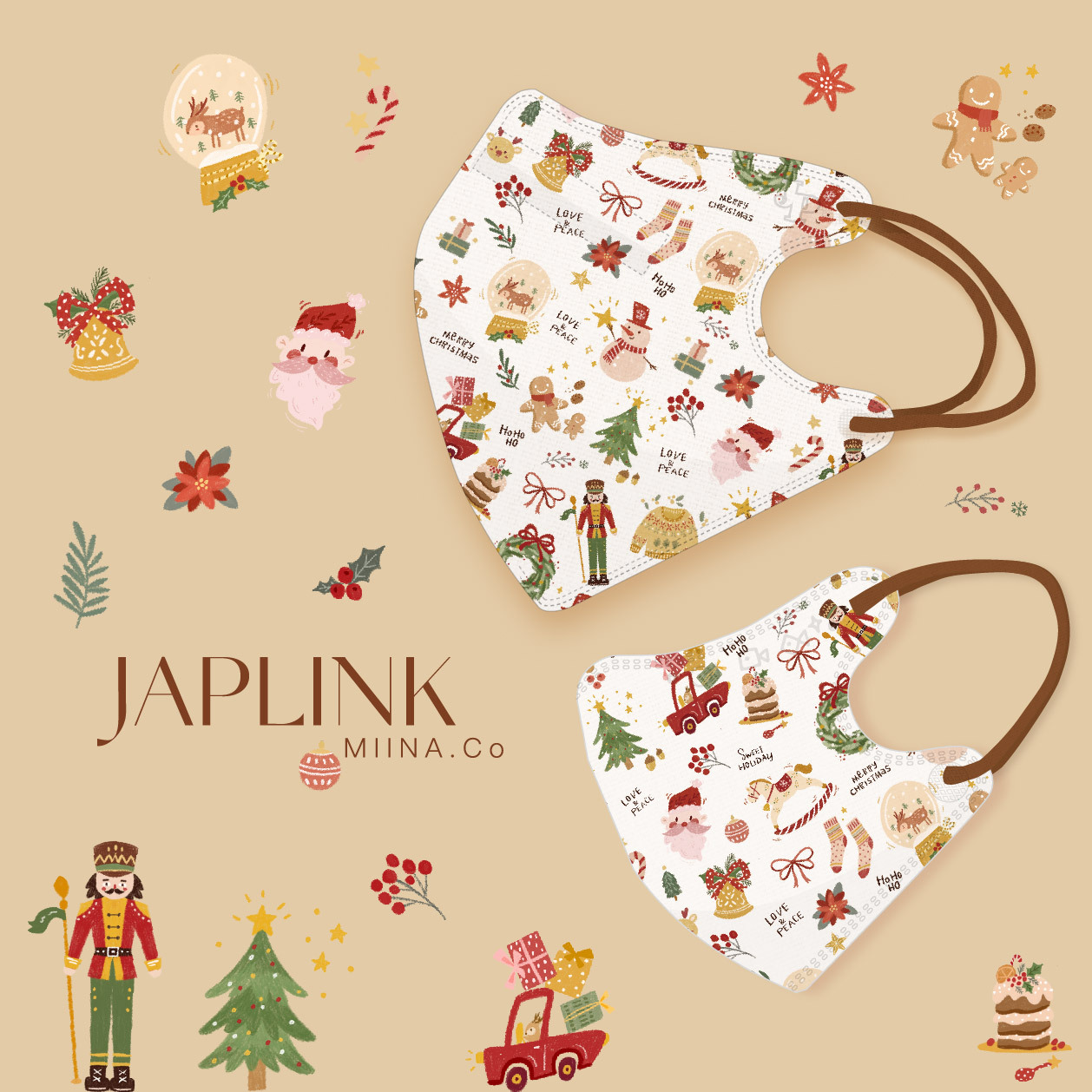 JAPLINK【 VXS 0~3歲 】3D 立體幼童口罩 / 小胡桃鉗