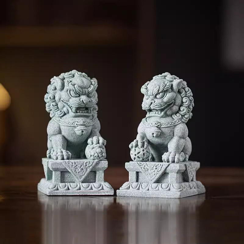 【國潮】青砂石-石獅子/門獅/鎮宅納福公母一對(大/小號)