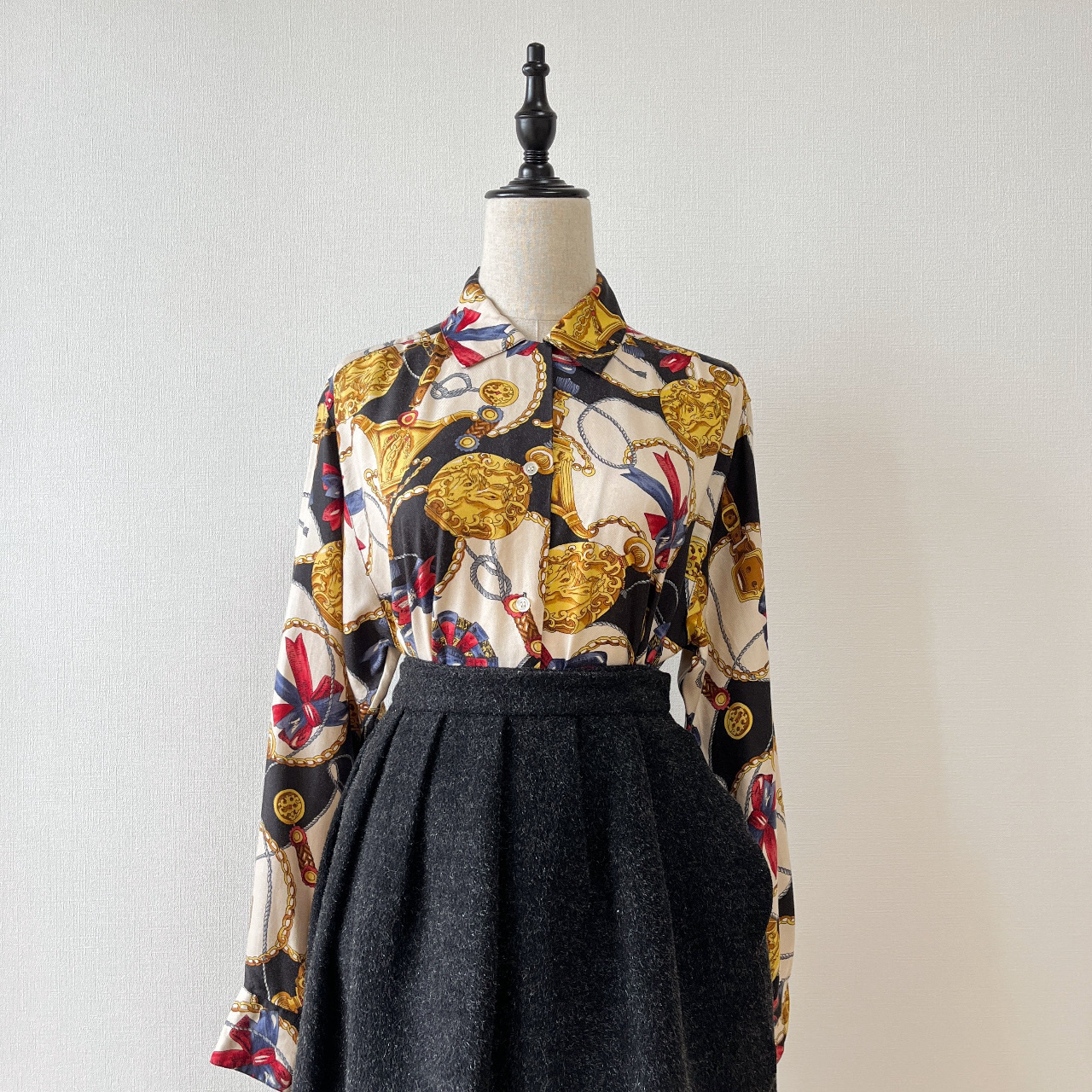 Talbots 緞帶與懷錶巴洛克古着上衣