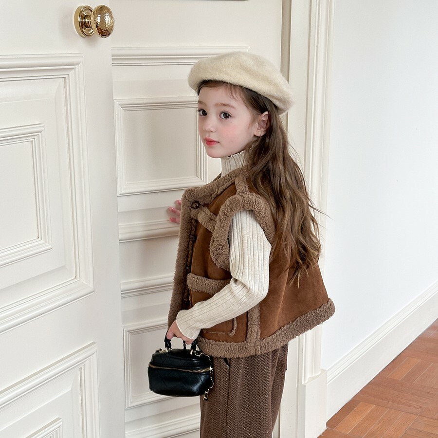 冬季可愛毛毛加絨背心