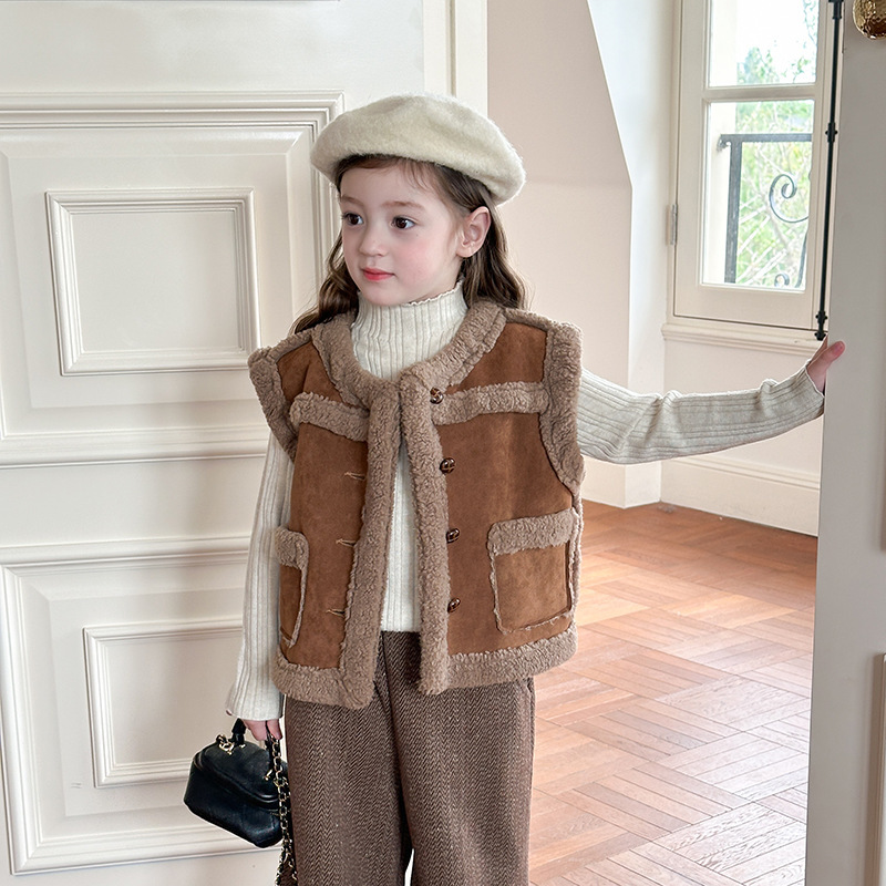 冬季可愛毛毛加絨背心